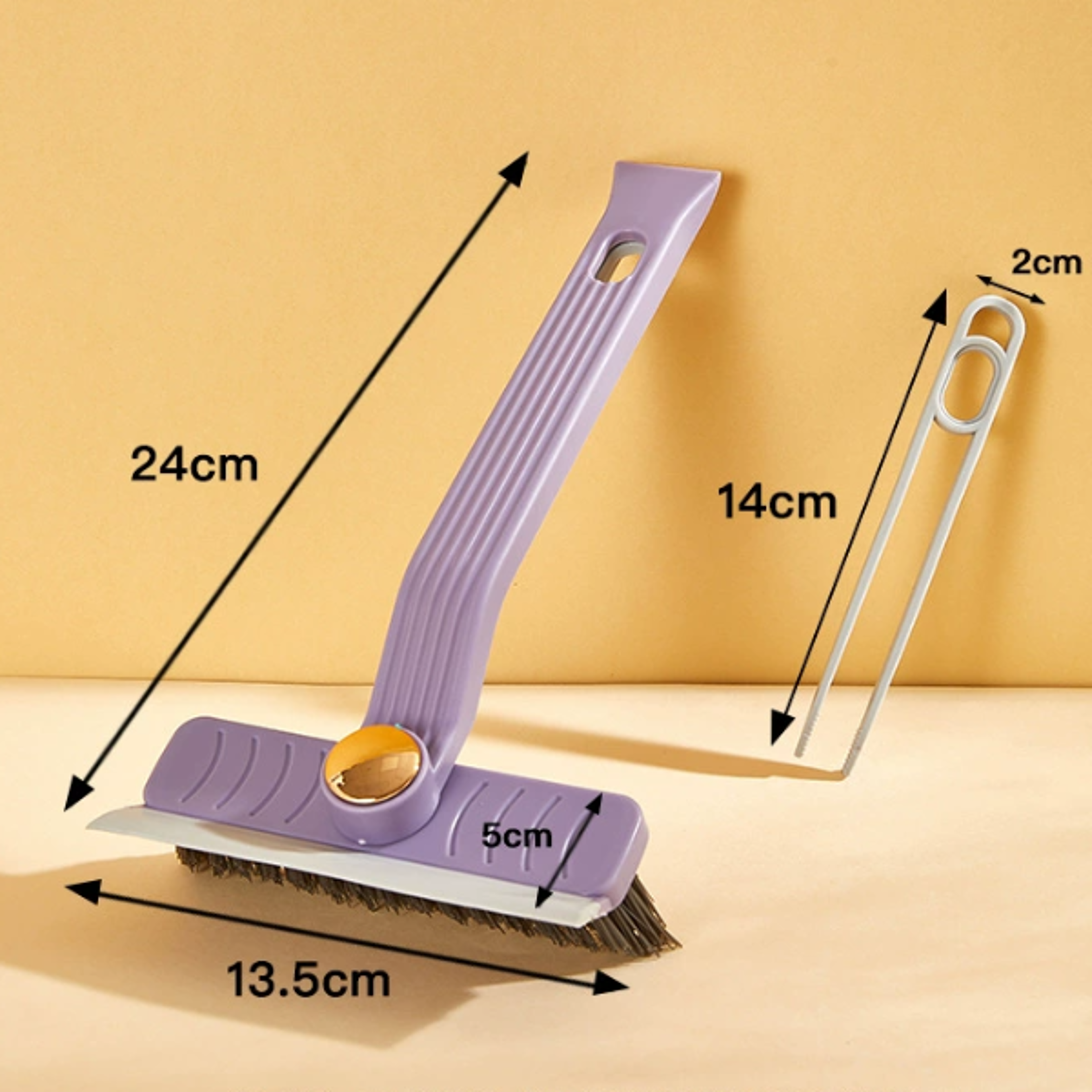 4 in 1 360 Rotating Hard Bristle Scrubber MultiPurpose Tile Cleaning Brush with Clip Scraper for B