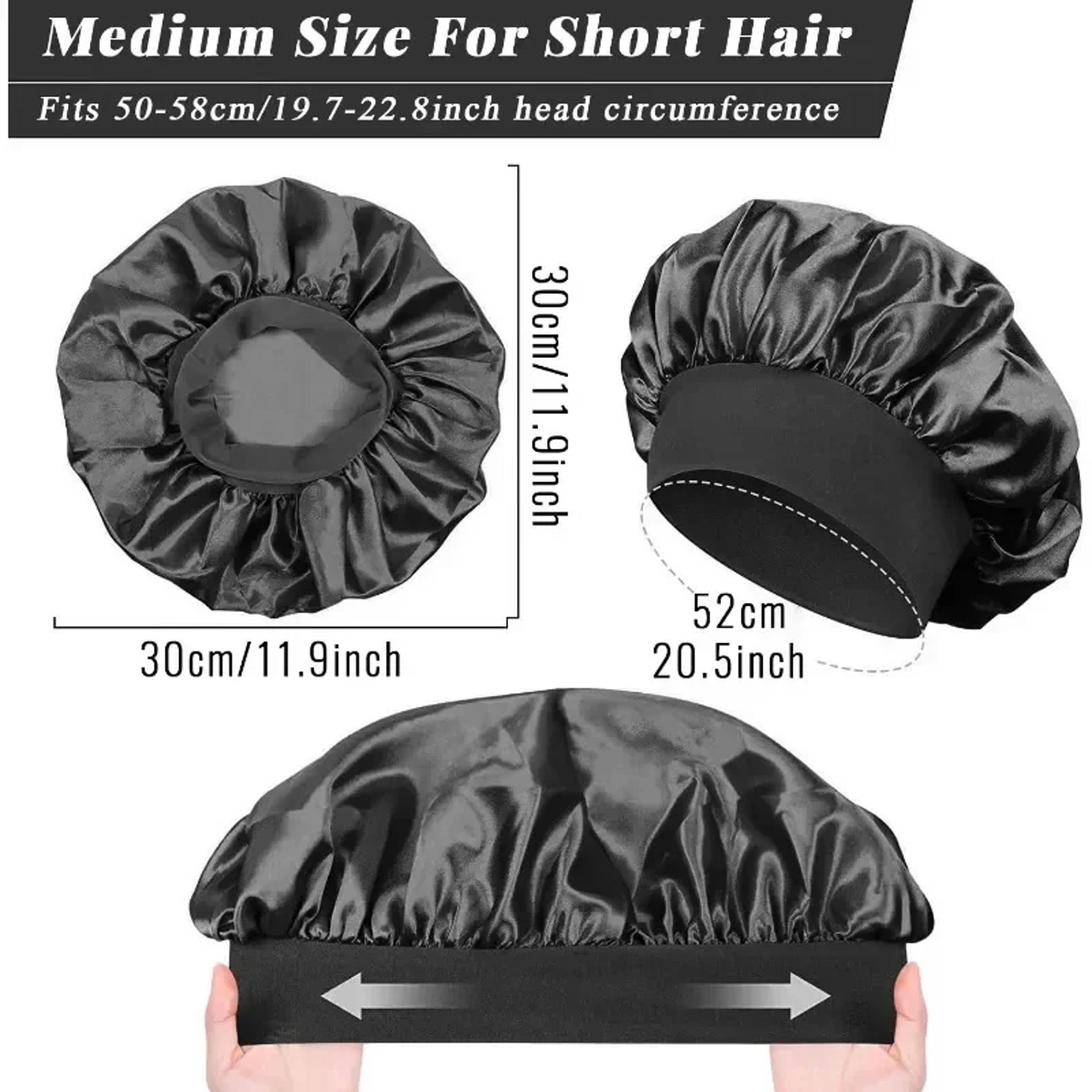 Large Satin Bonnet For Sleeping For Long Hair Soft Silk Lined Sleep And Shower Hair Wrap 2