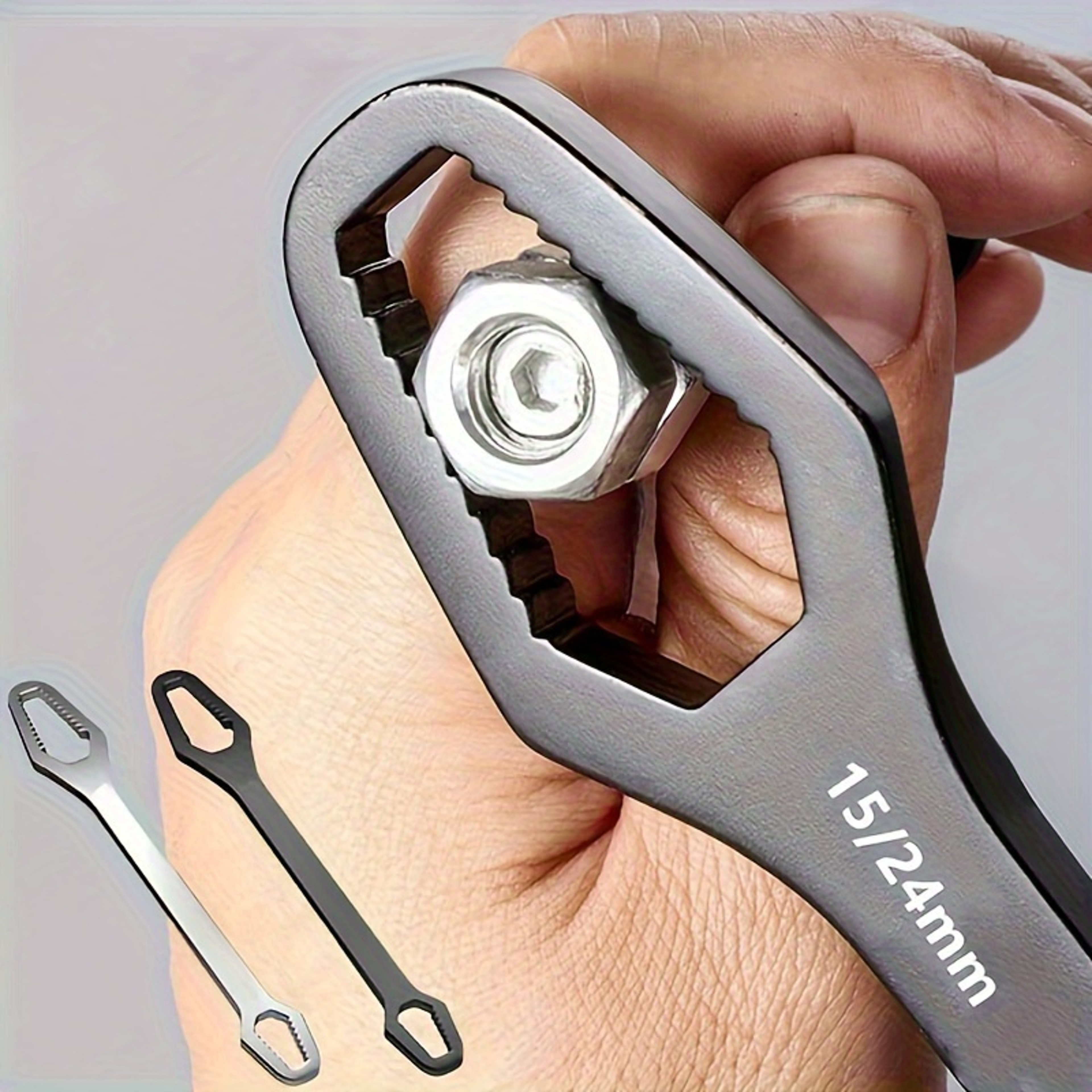 Universal Adjustable Wrench Double Ended Self Tightening Ratchet Spanner – view 2
