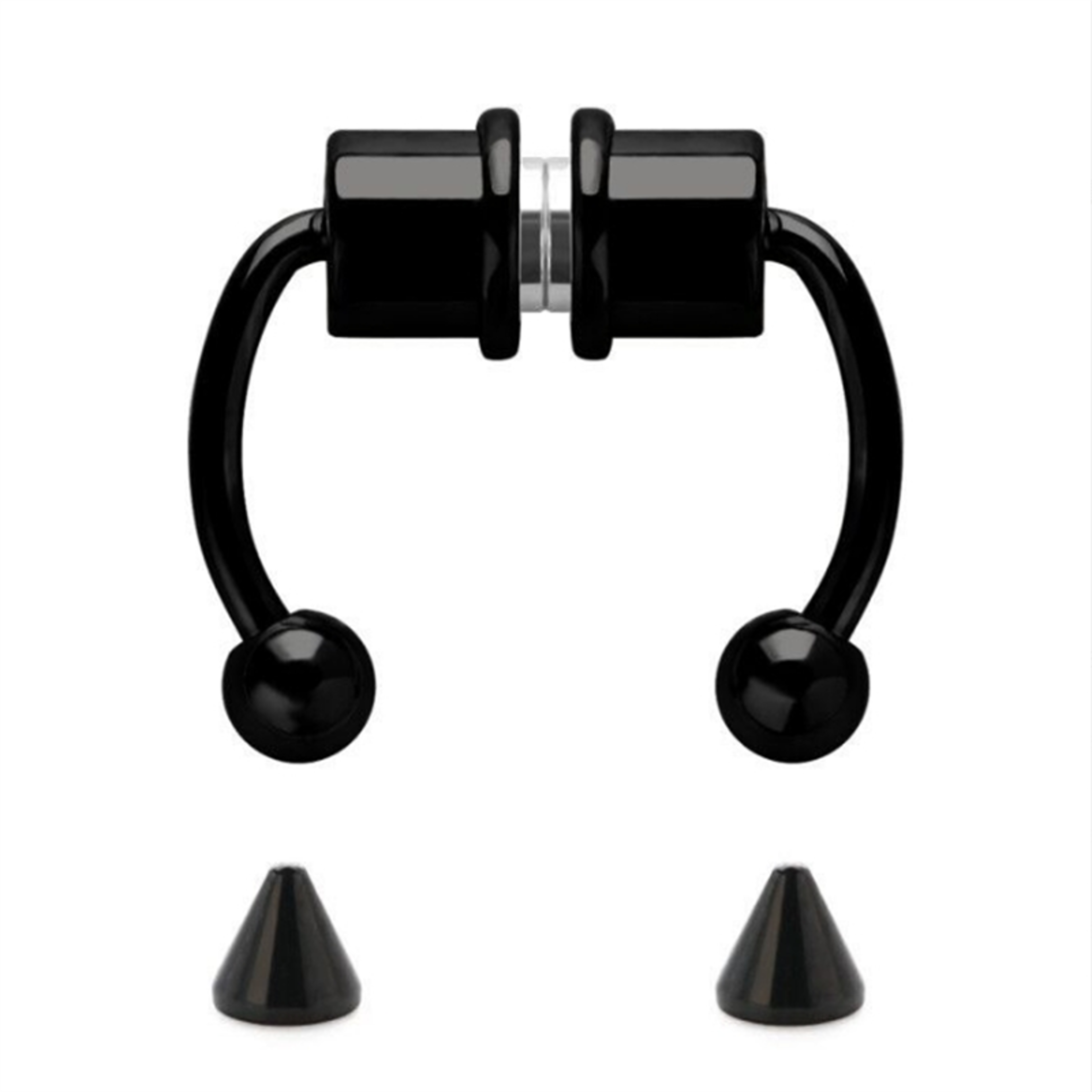 Magnetic Fake Septum Ring Clip On Horseshoe Nose Ring In Stainless Steel 3
