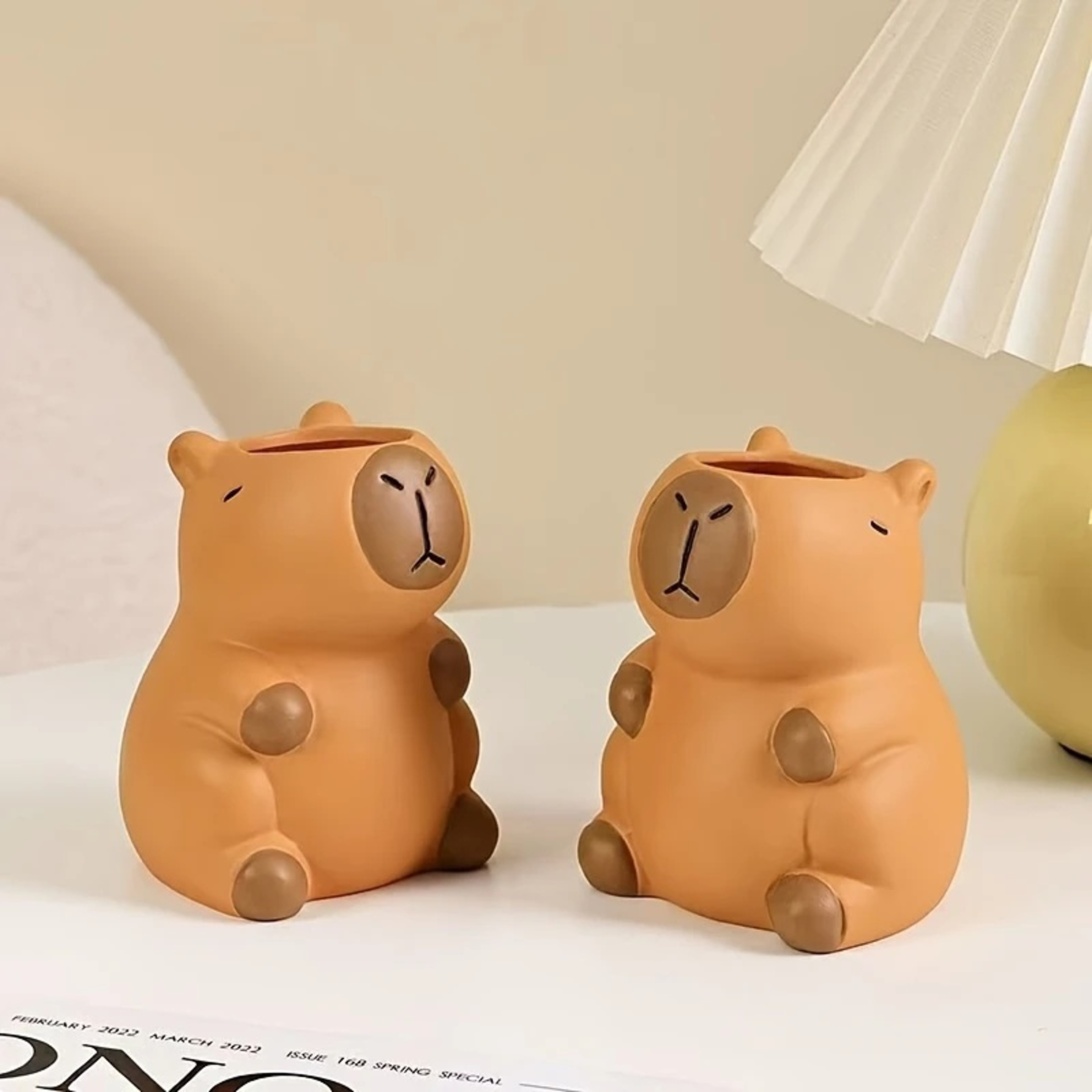 Cute Capybara Pen Holder And Makeup Brush Organizer For Desk Decor 3