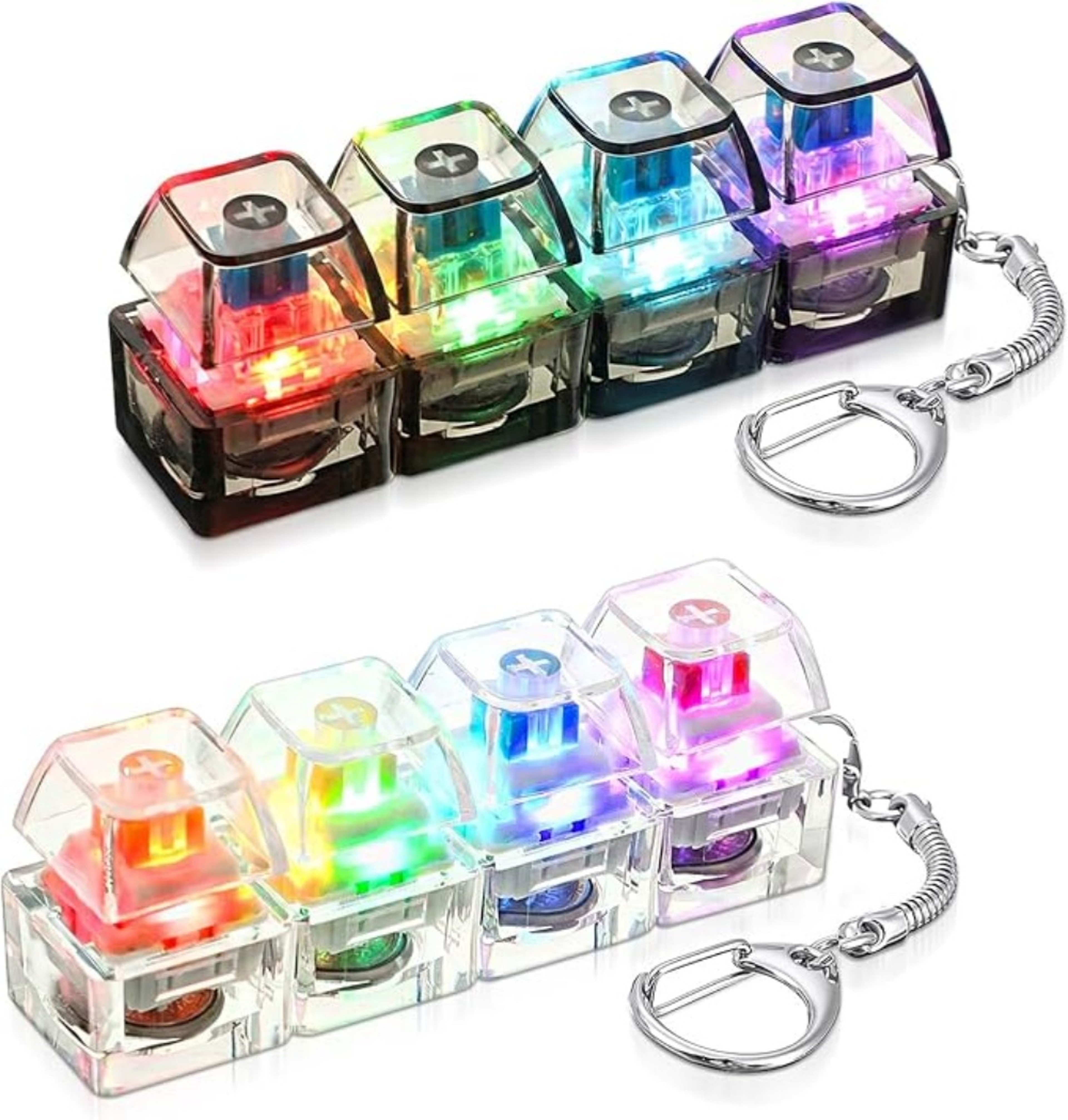 Light Up Keyboard Fidget Keychain For Stress Relief 0