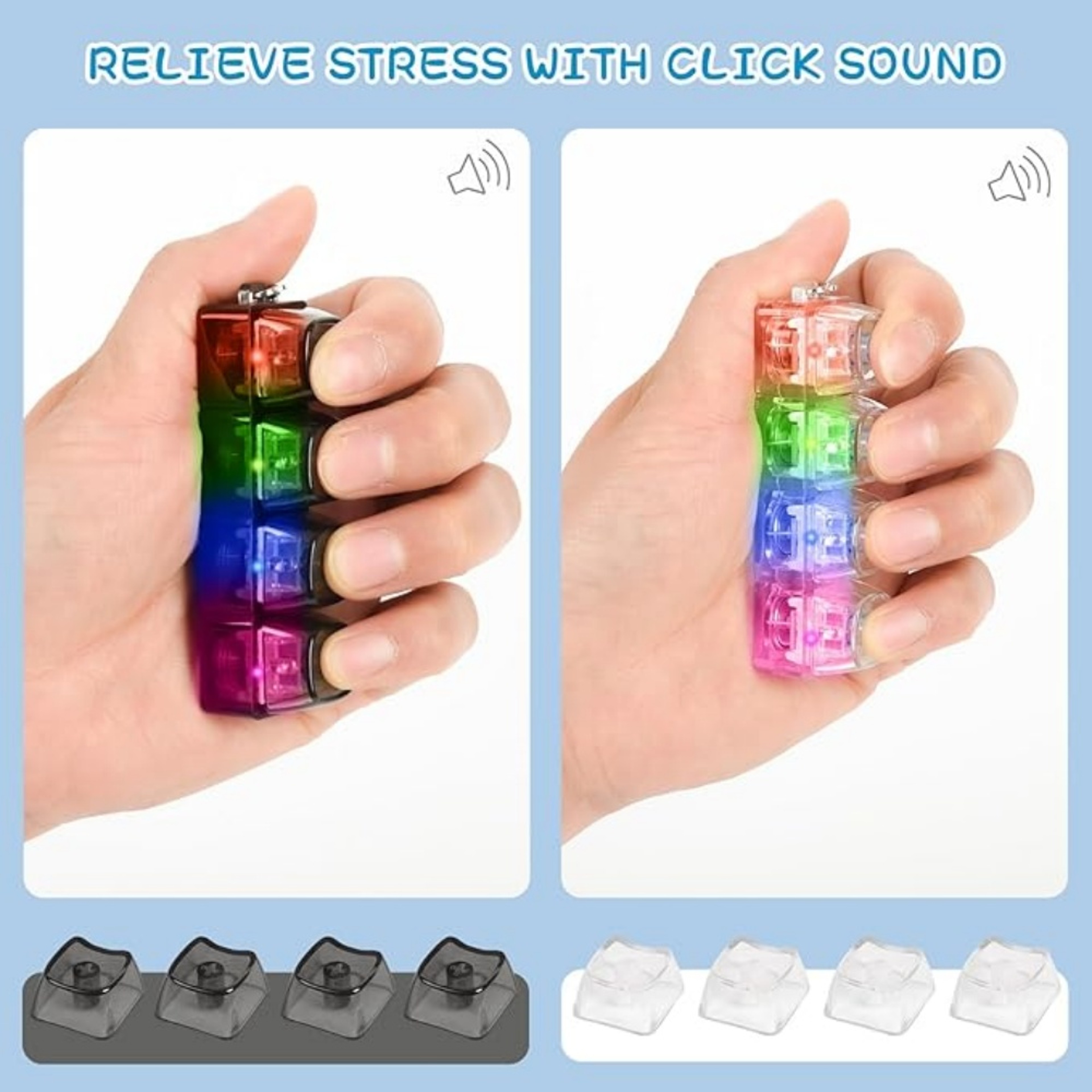 Light Up Keyboard Fidget Keychain For Stress Relief 1