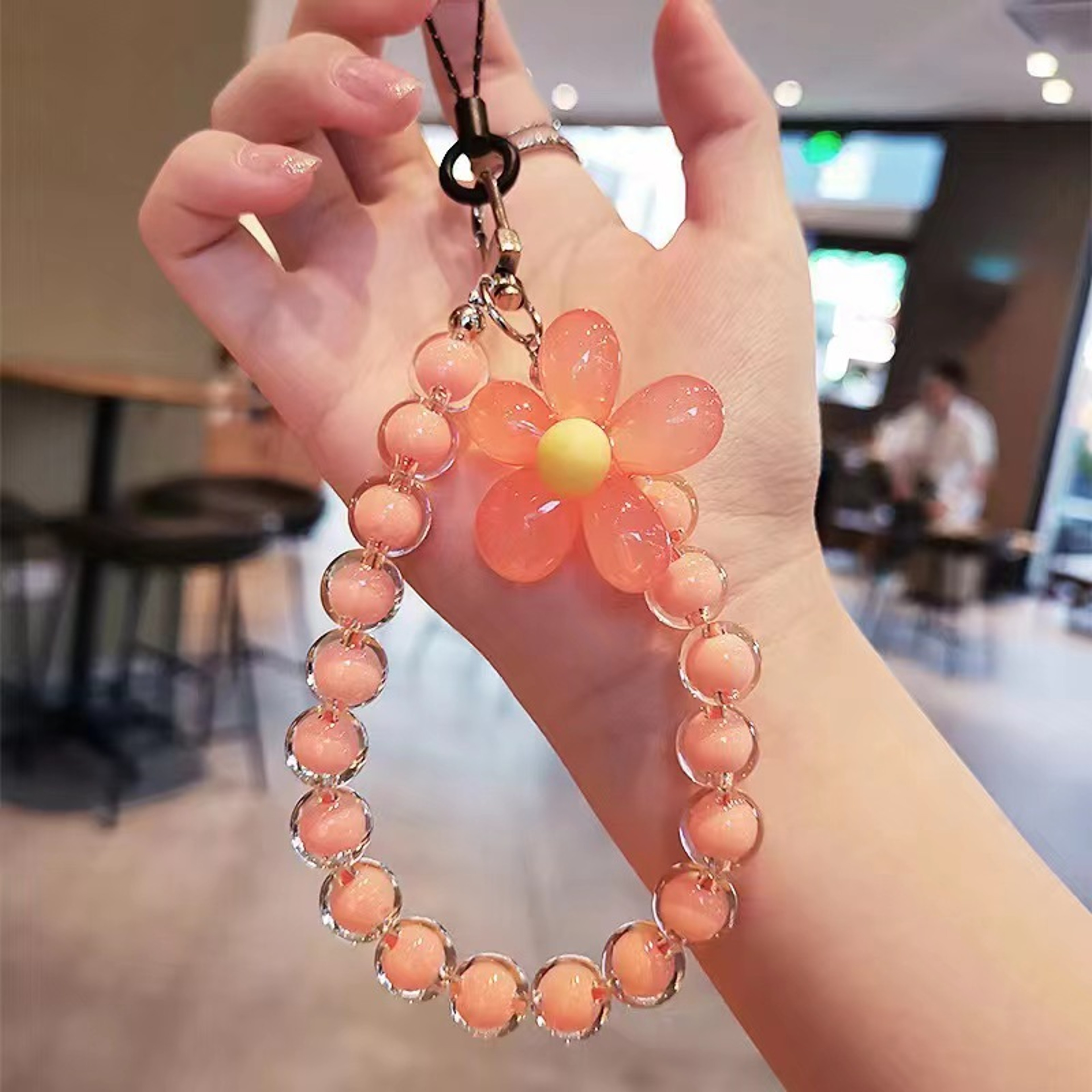 Macaron Beaded Phone Wrist Lanyard Anti Lost Phone Charm 4