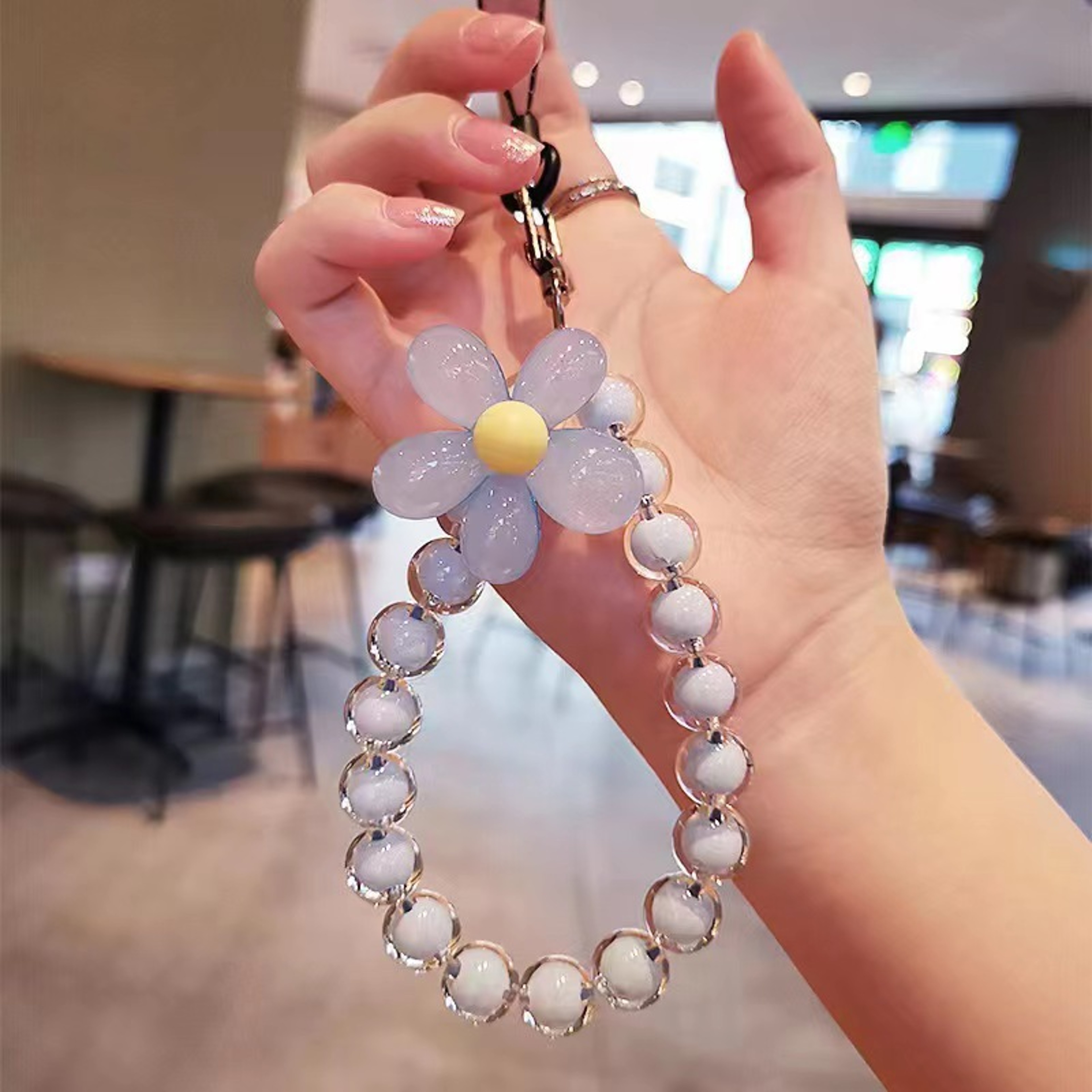 Macaron Beaded Phone Wrist Lanyard Anti Lost Phone Charm 7