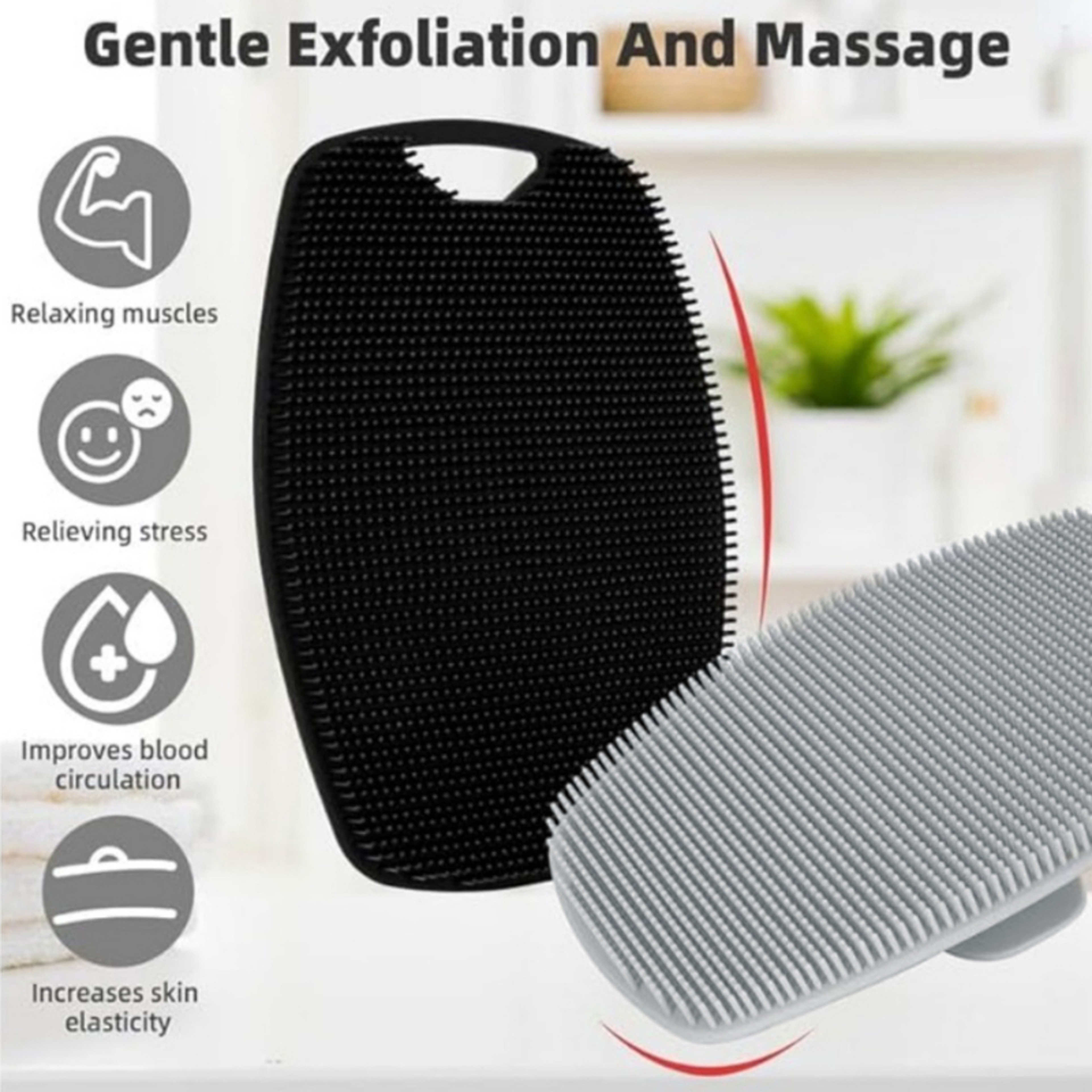 Soft Silicone Exfoliating Brush For Men Gentle Body Cleansing  Shower Massage 2