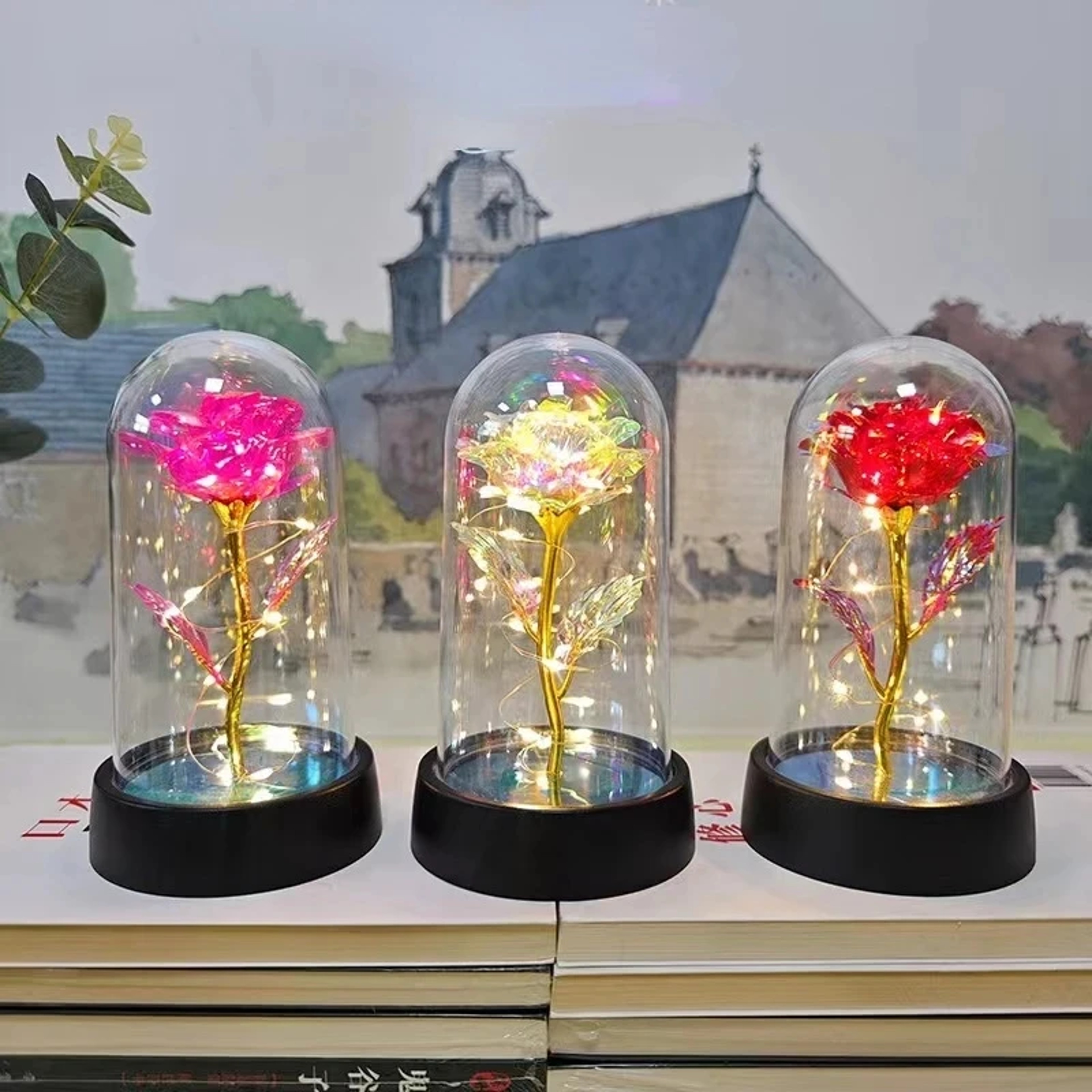 Eternal Rose LED Light Gift For Girlfriend Romantic Foil Flower Decor 2