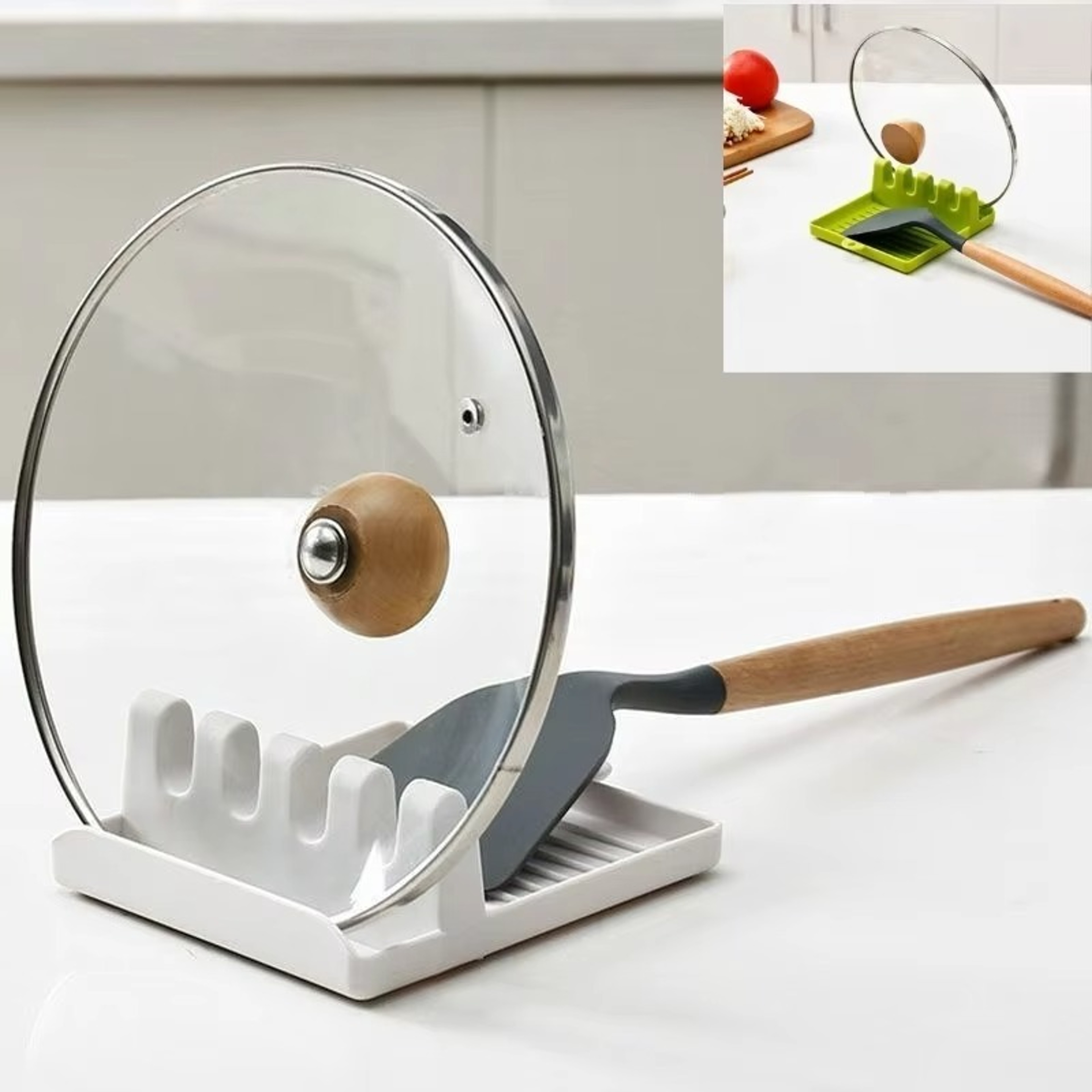 Mess Free Kitchen Utensil Holder And Pot Lid Rest 4
