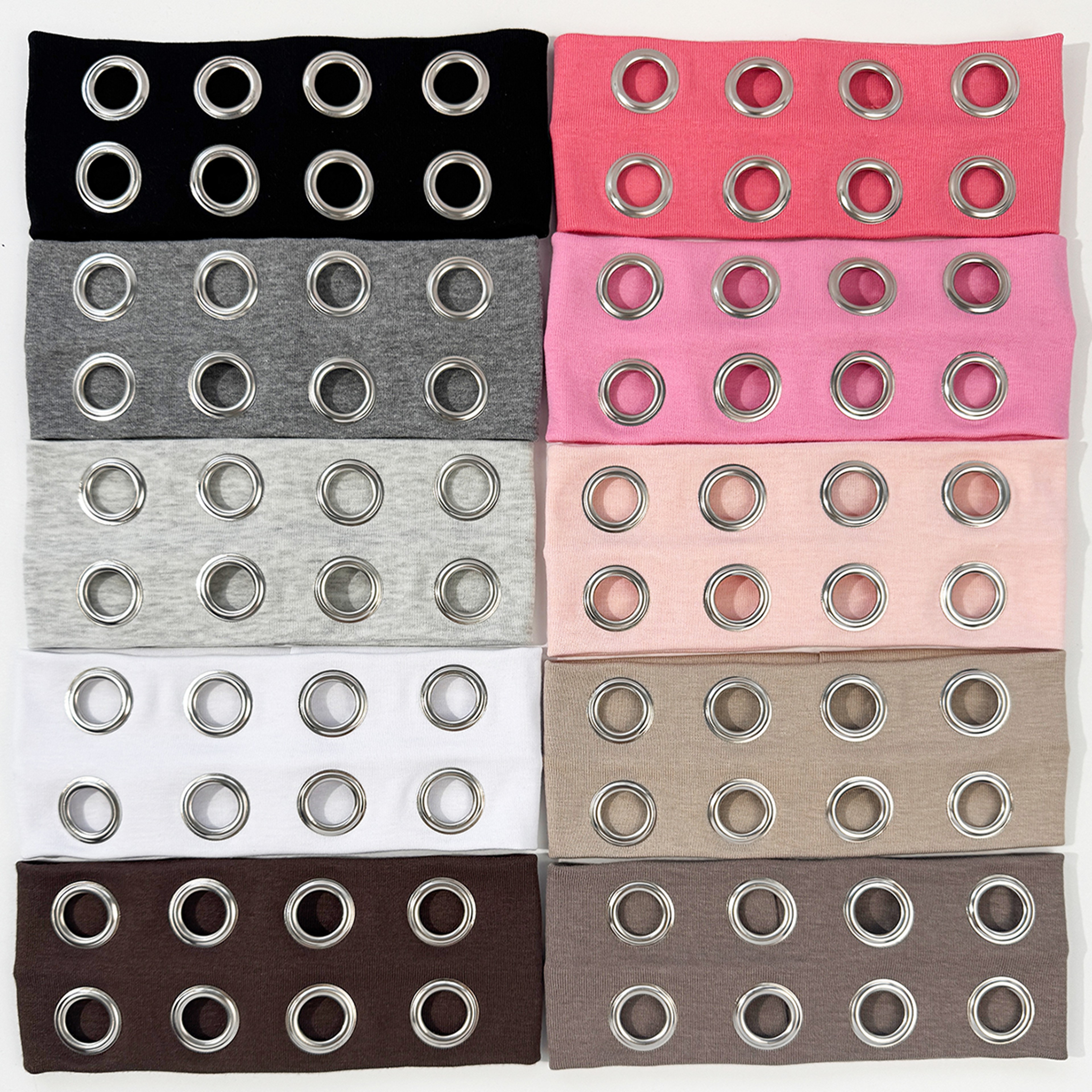 Punk Metallic Eyelet Stretch Headband For Festivals 0
