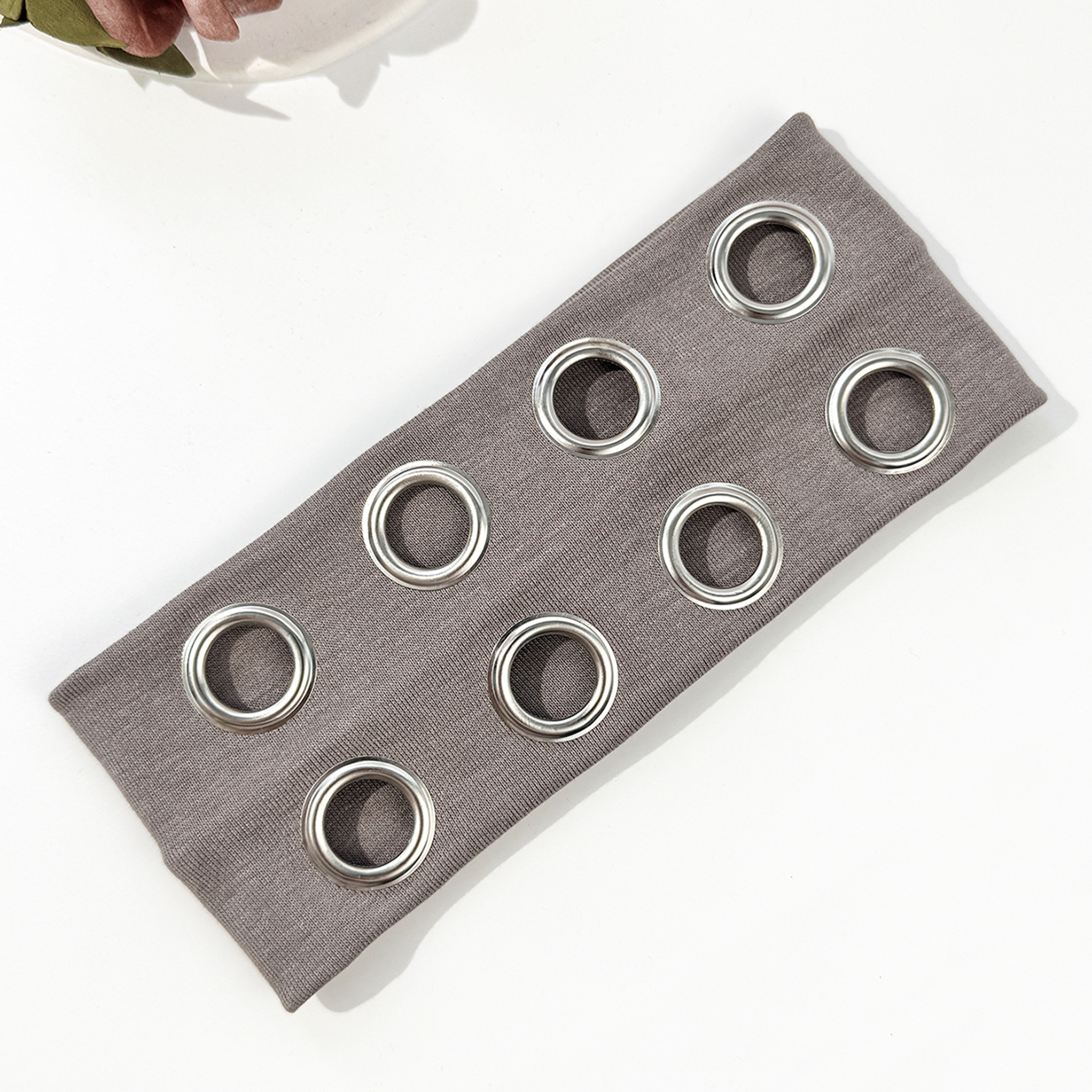 Punk Metallic Eyelet Stretch Headband For Festivals 9