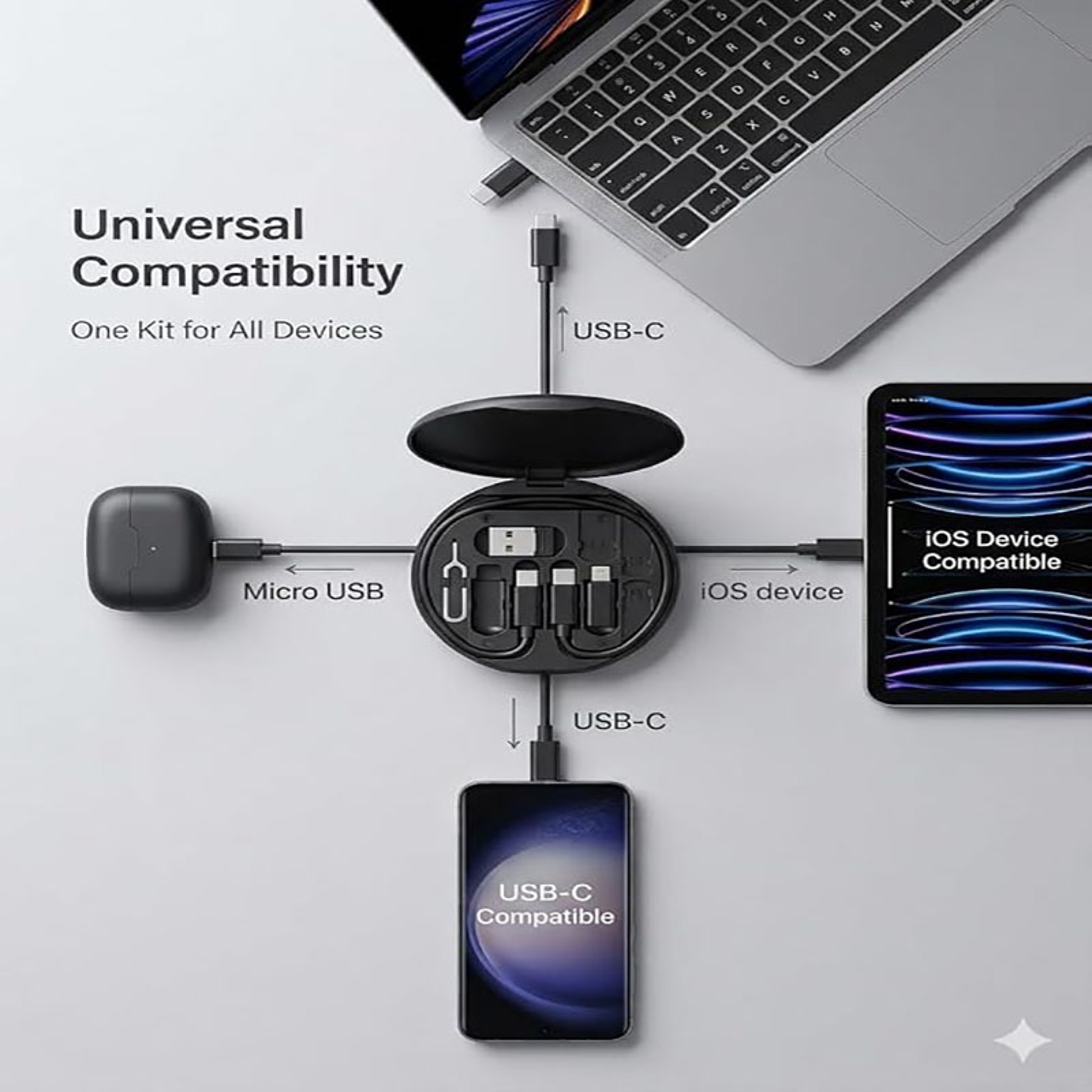 Fast Charging USB C Cable Kit with Travel Storage Box – view 3