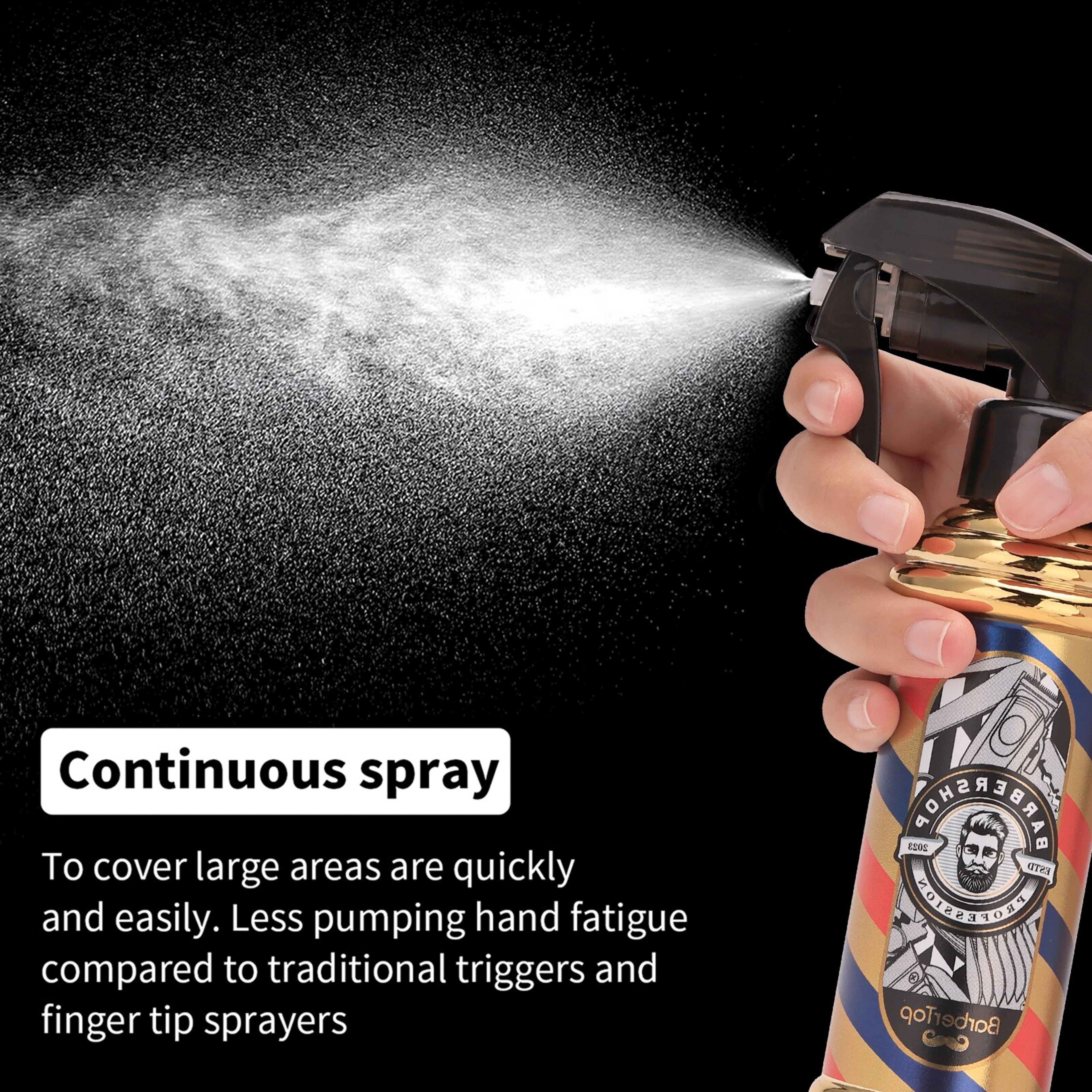 Retro Continuous Mist Hair Spray Bottle For Salon Styling And Plant Care 3