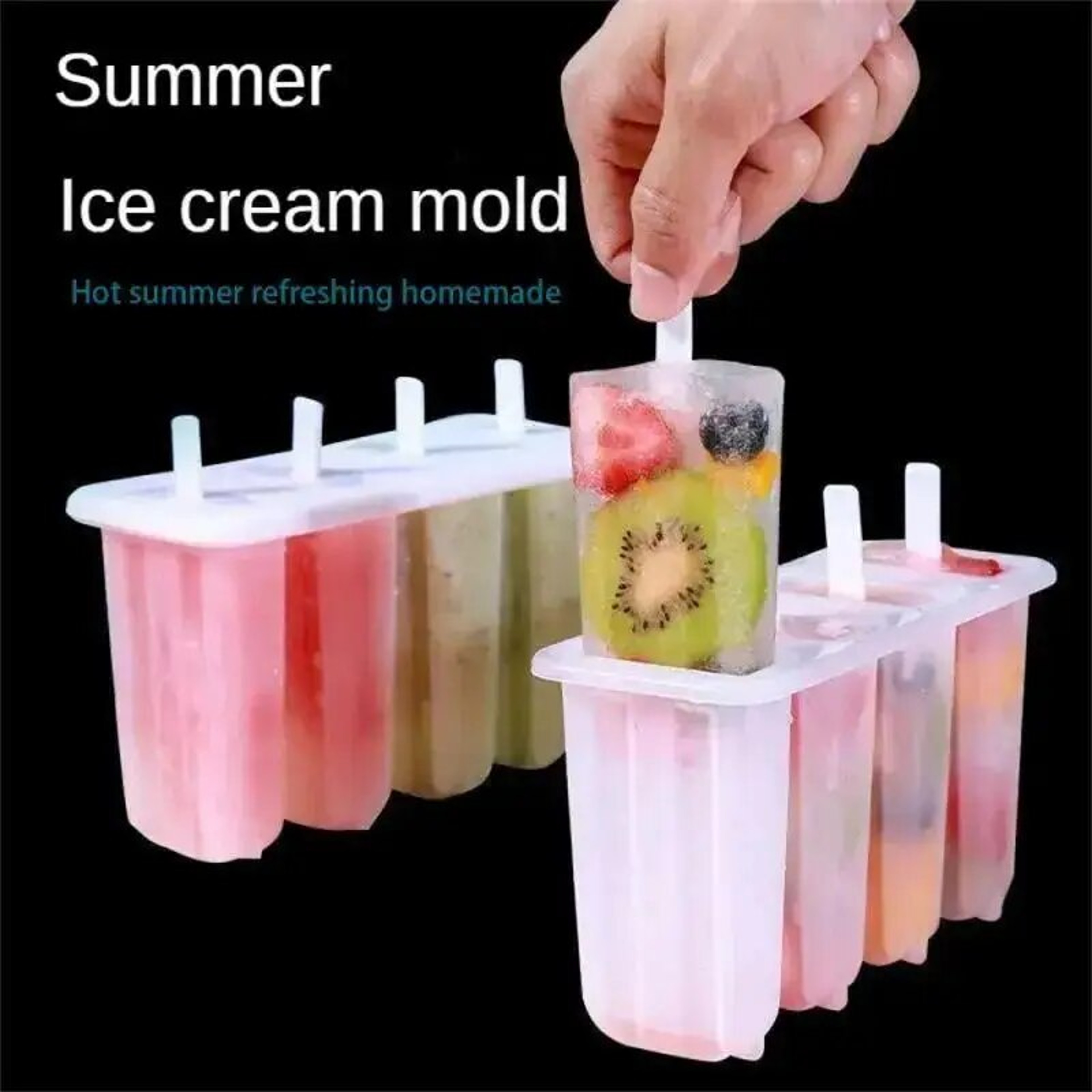 Cavity Popsicle Mold With Lid For Homemade Ice Cream 0