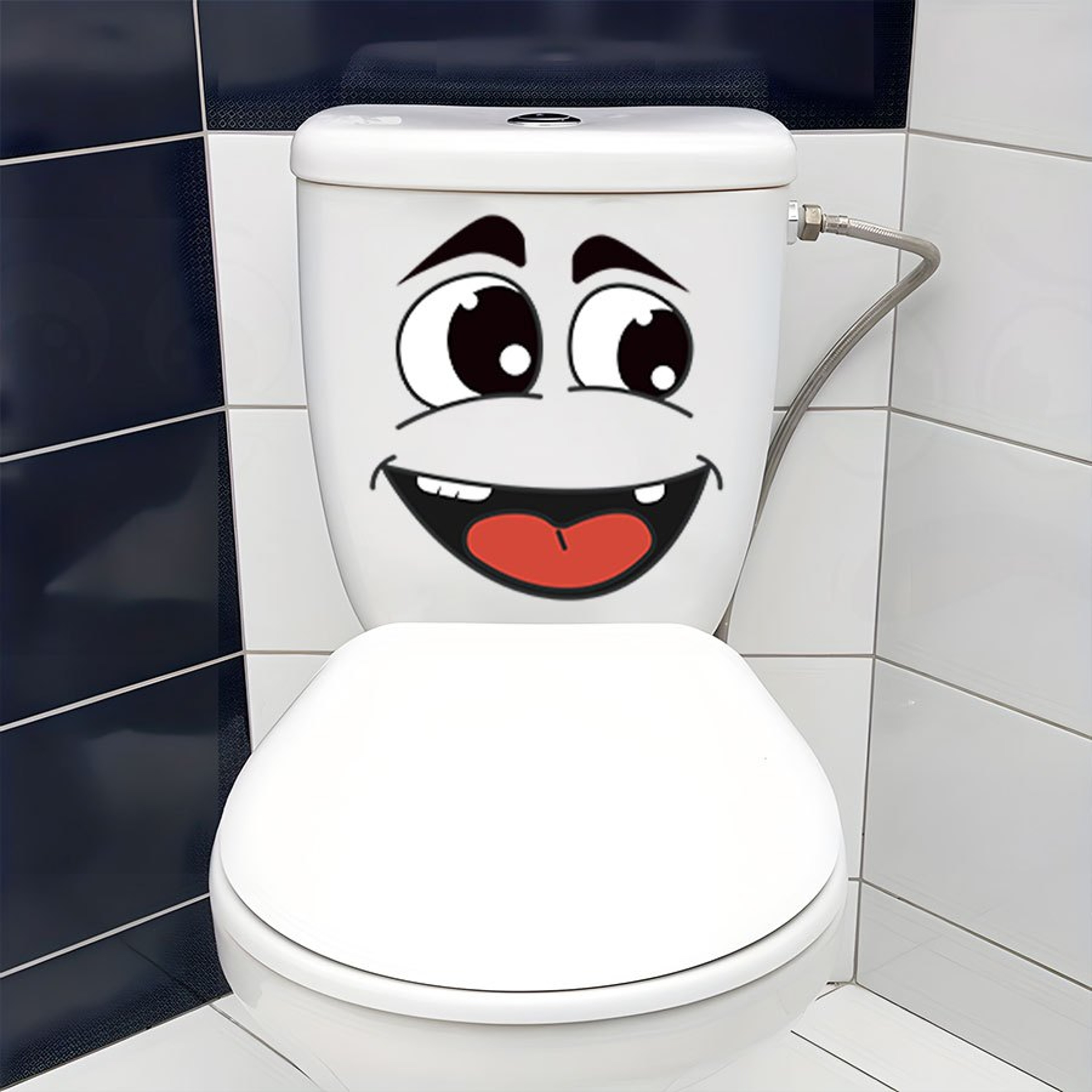 Cartoon Face Stickers Self Adhesive Trash Can and Toilet Decor Decals – view 6