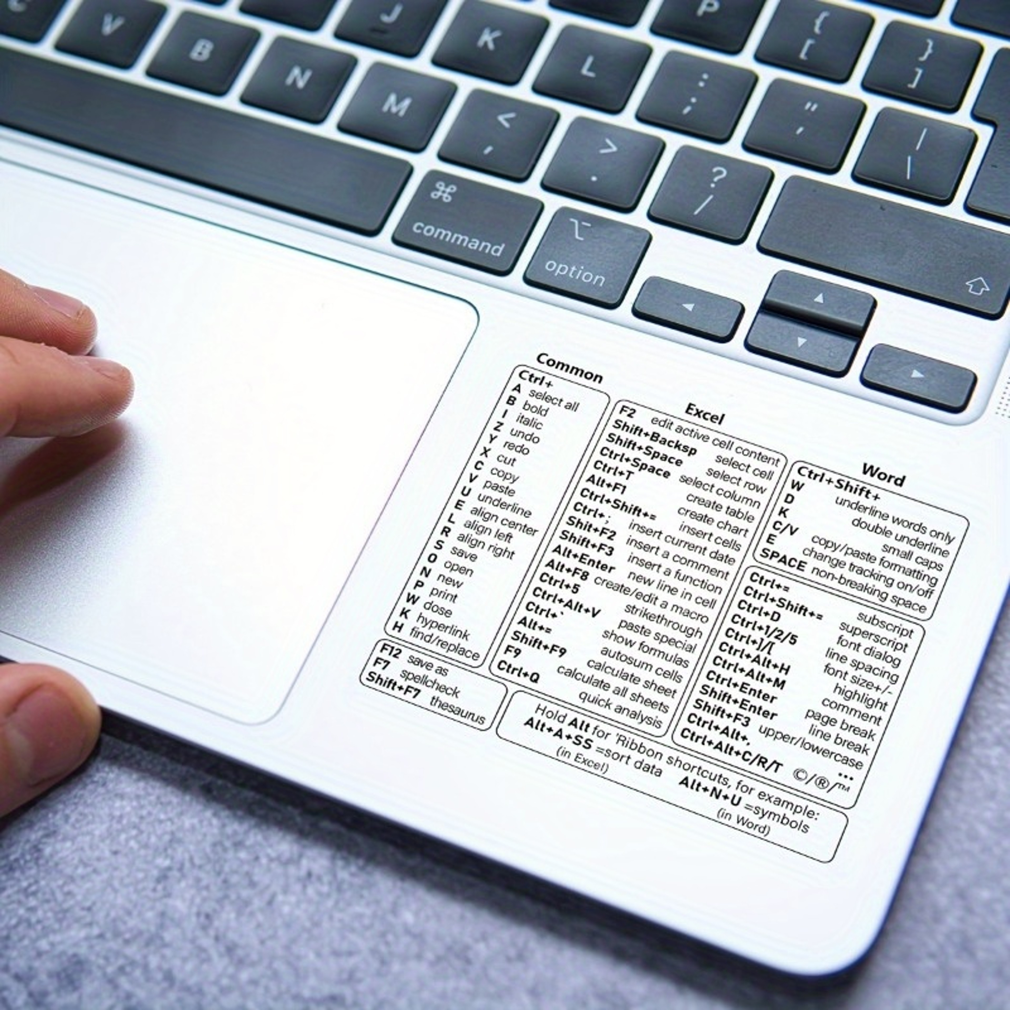 Windows Excel Word Keyboard Shortcut Stickers for Faster Office Productivity – view 1
