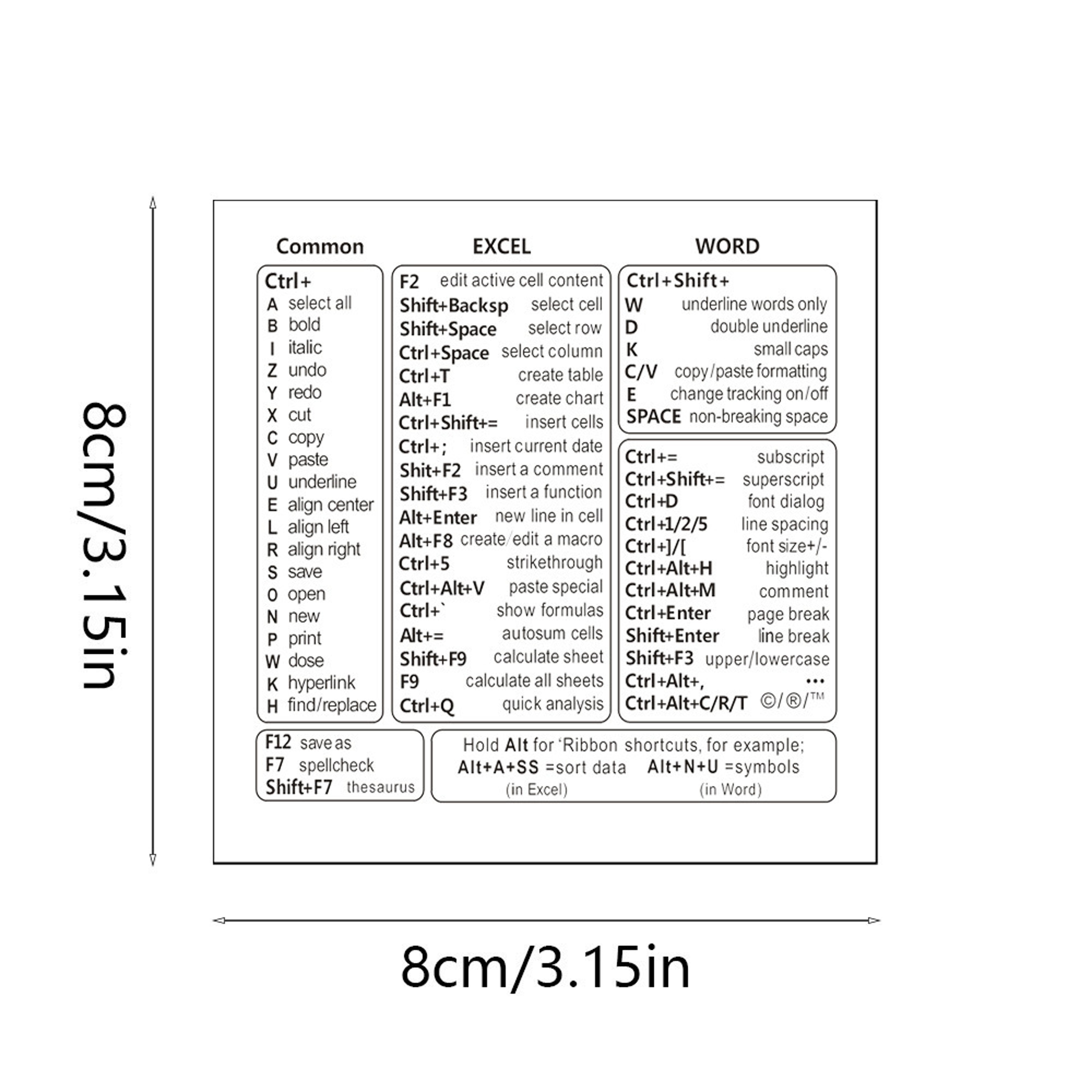 Windows Excel Word Keyboard Shortcut Stickers for Faster Office Productivity – view 8
