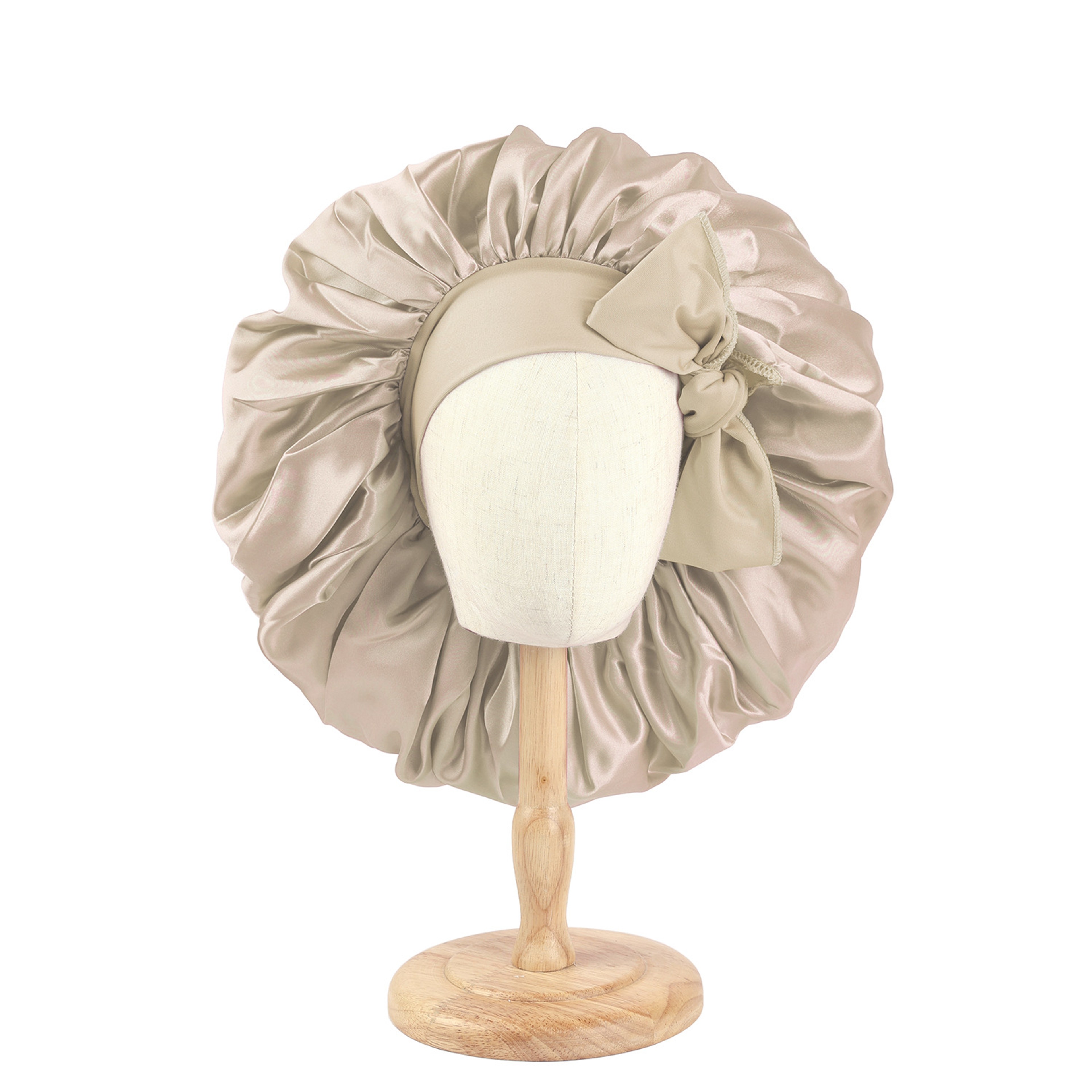 Large Satin Bonnet For Sleeping With Adjustable Tie Band 9