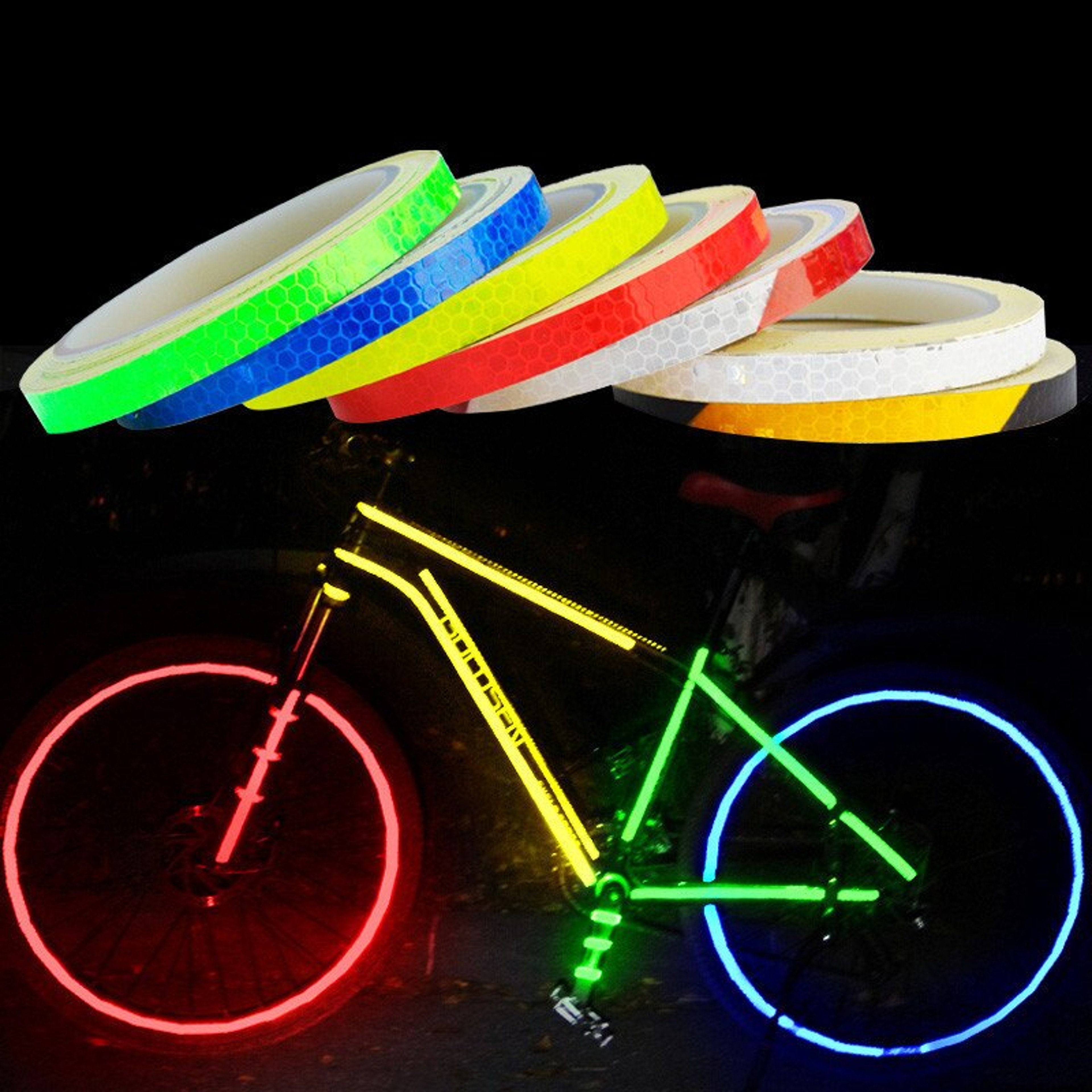 Reflective Bike Tape Strips For Bicycle Helmet Motorcycle And Scooter Safety 0