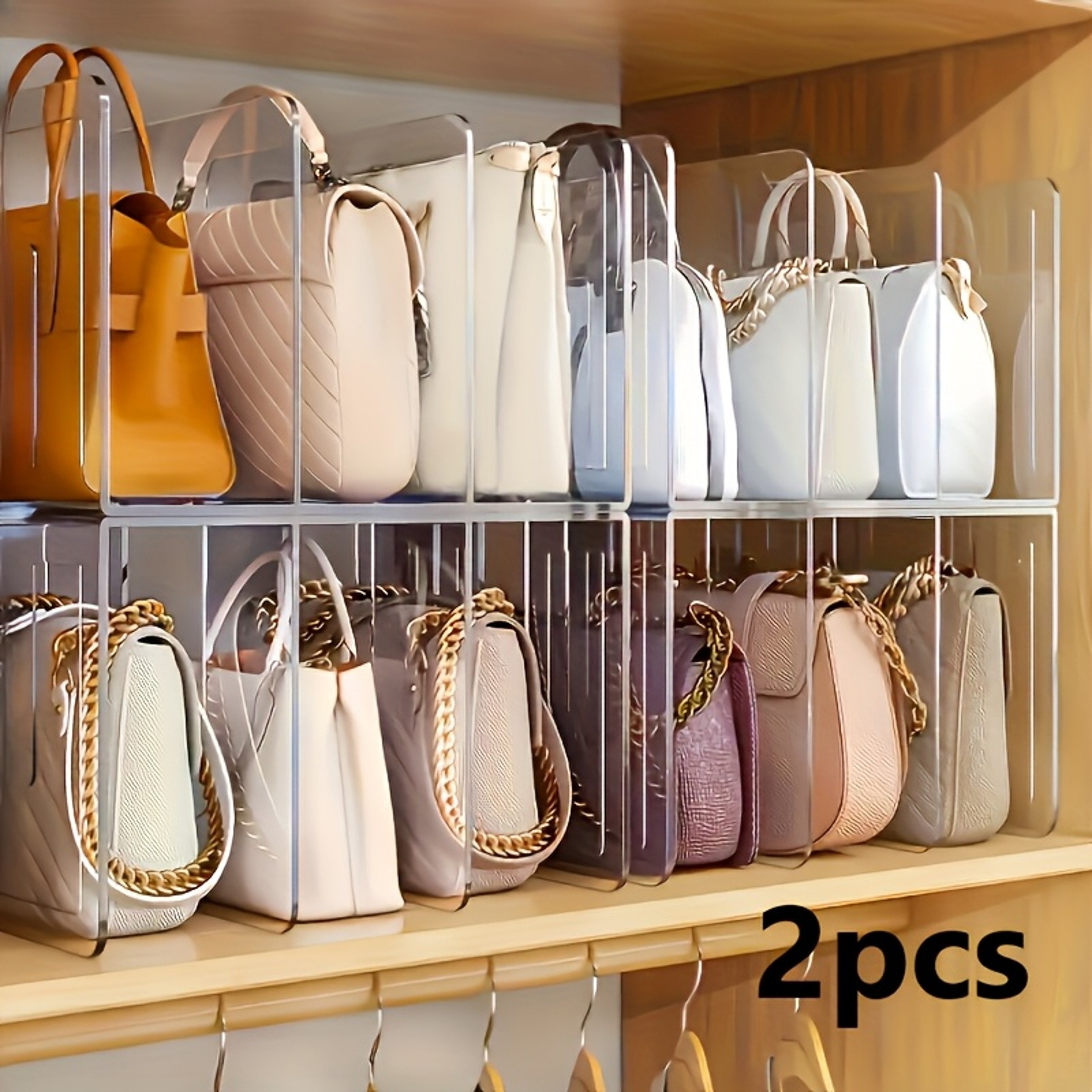 Clear Acrylic Handbag Organizer Space Saving Purse & Wallet Storage Rack – view 4