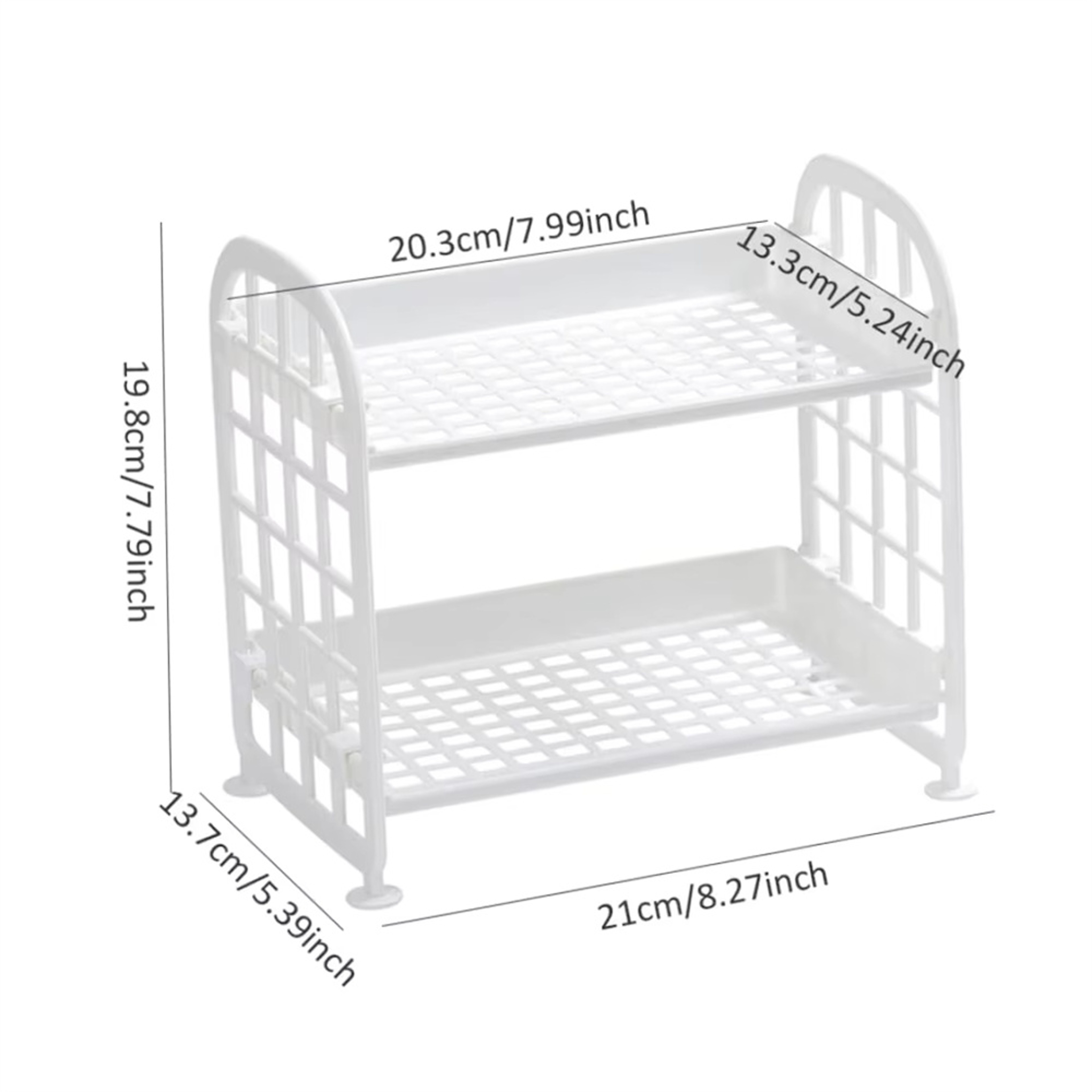 Foldable Desk Organizer Shelf Multi Tier Plastic Storage Rack Organizer For Cosmetics Office  Dorm 3