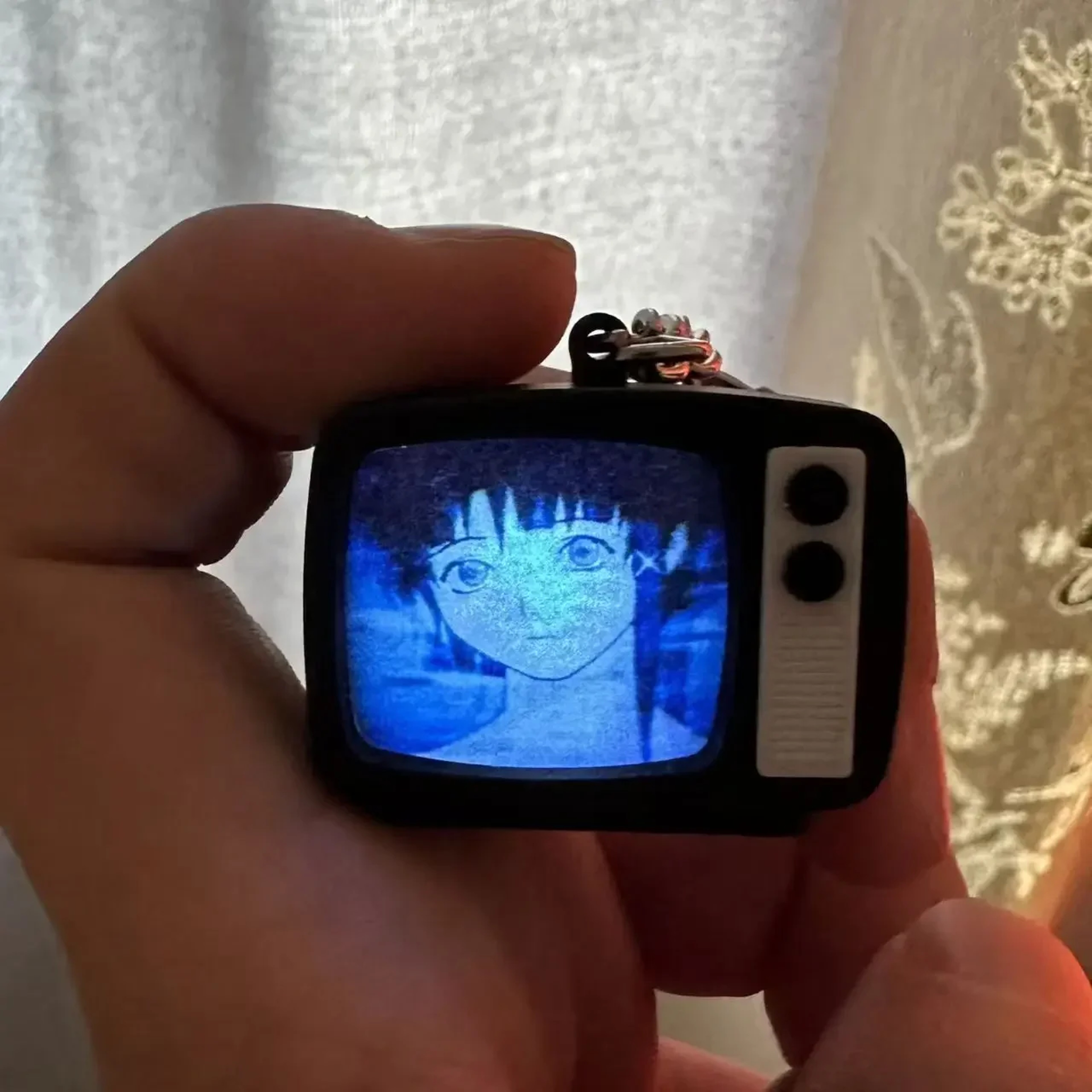 Mini Retro TV Anime Keychain Bag Charm For Cosplay Fans 3