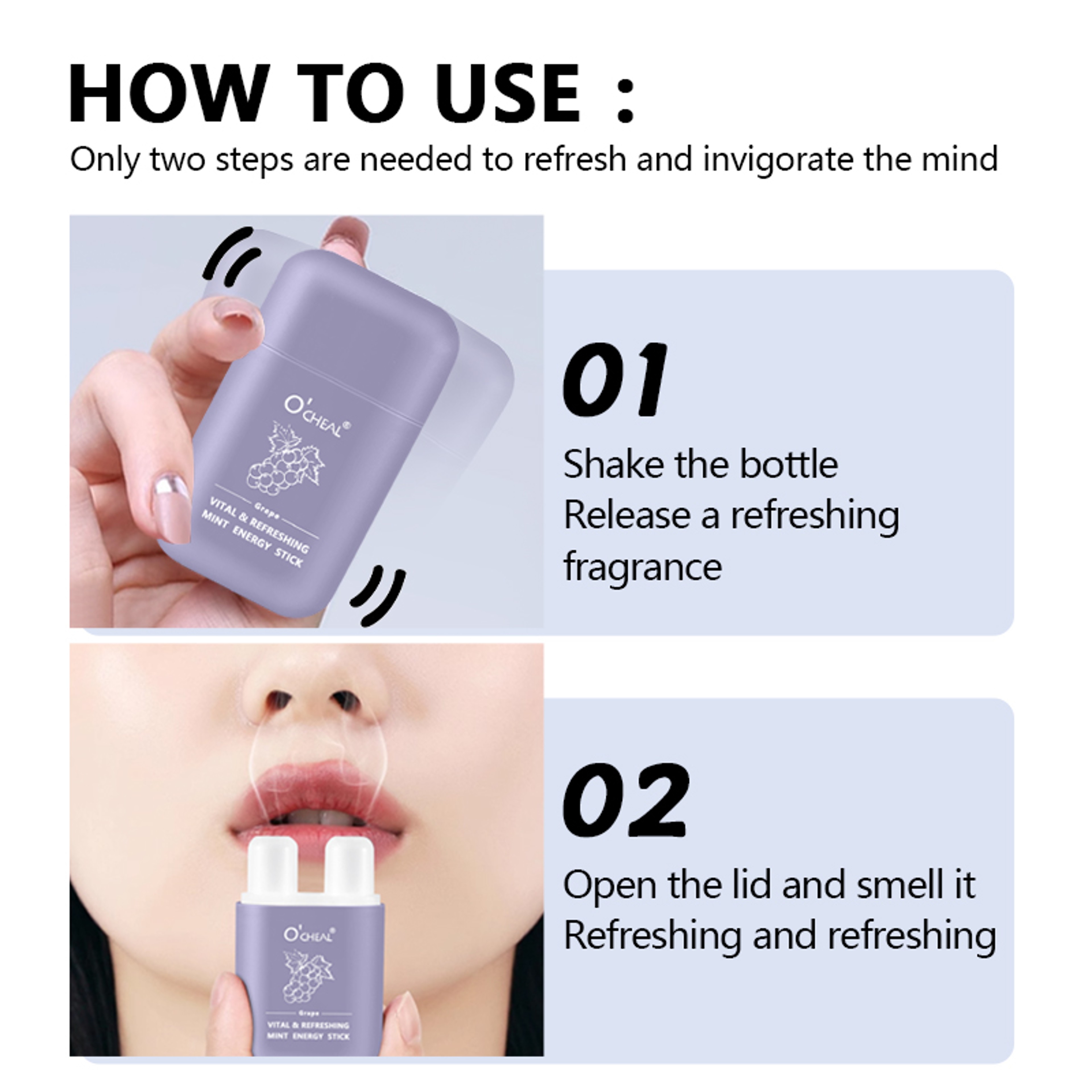 Fresh Mint Double Hole Energy Stick Portable Aromatherapy Nasal Inhaler 4