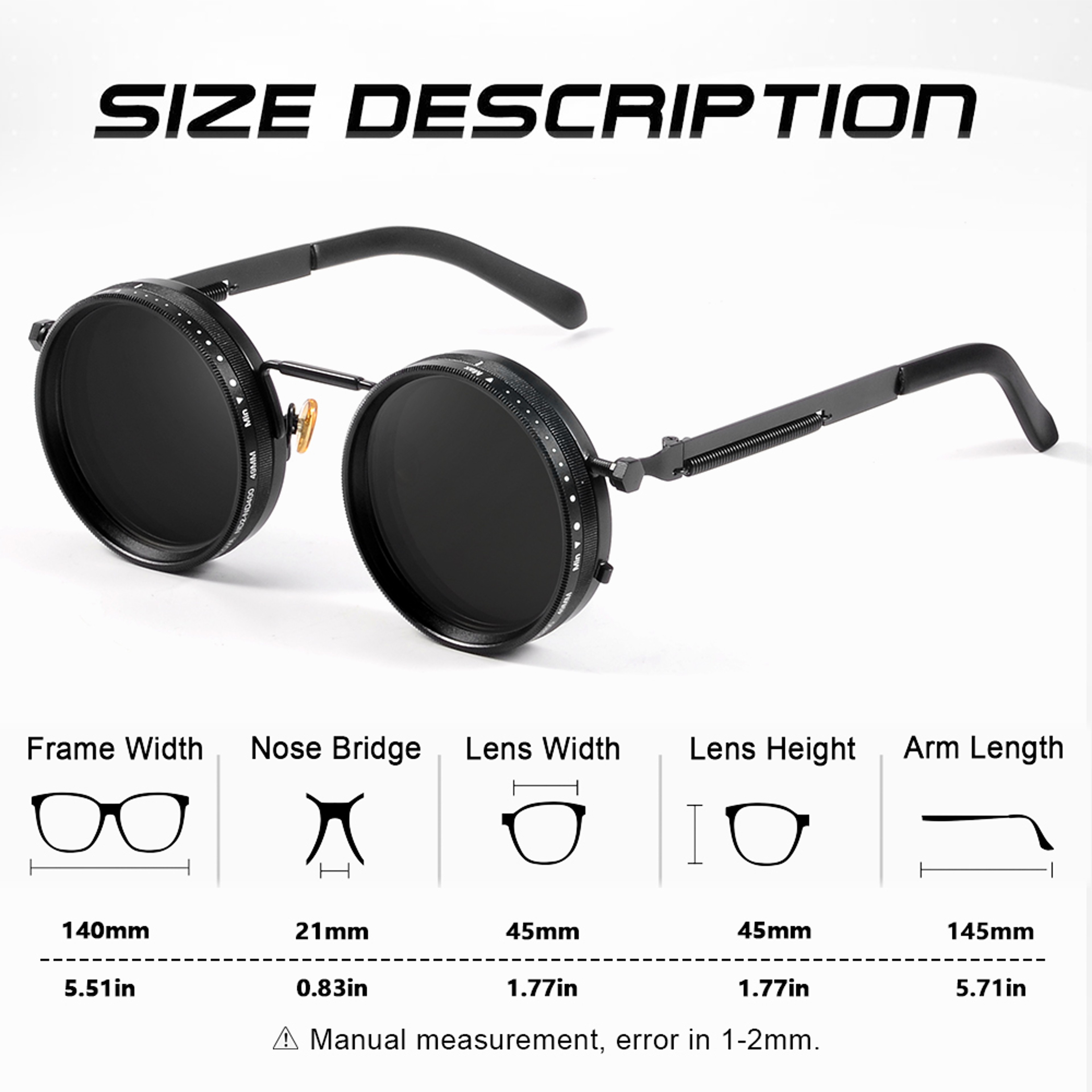 Adjustable Tint Polarized Round Sunglasses With Protection 1