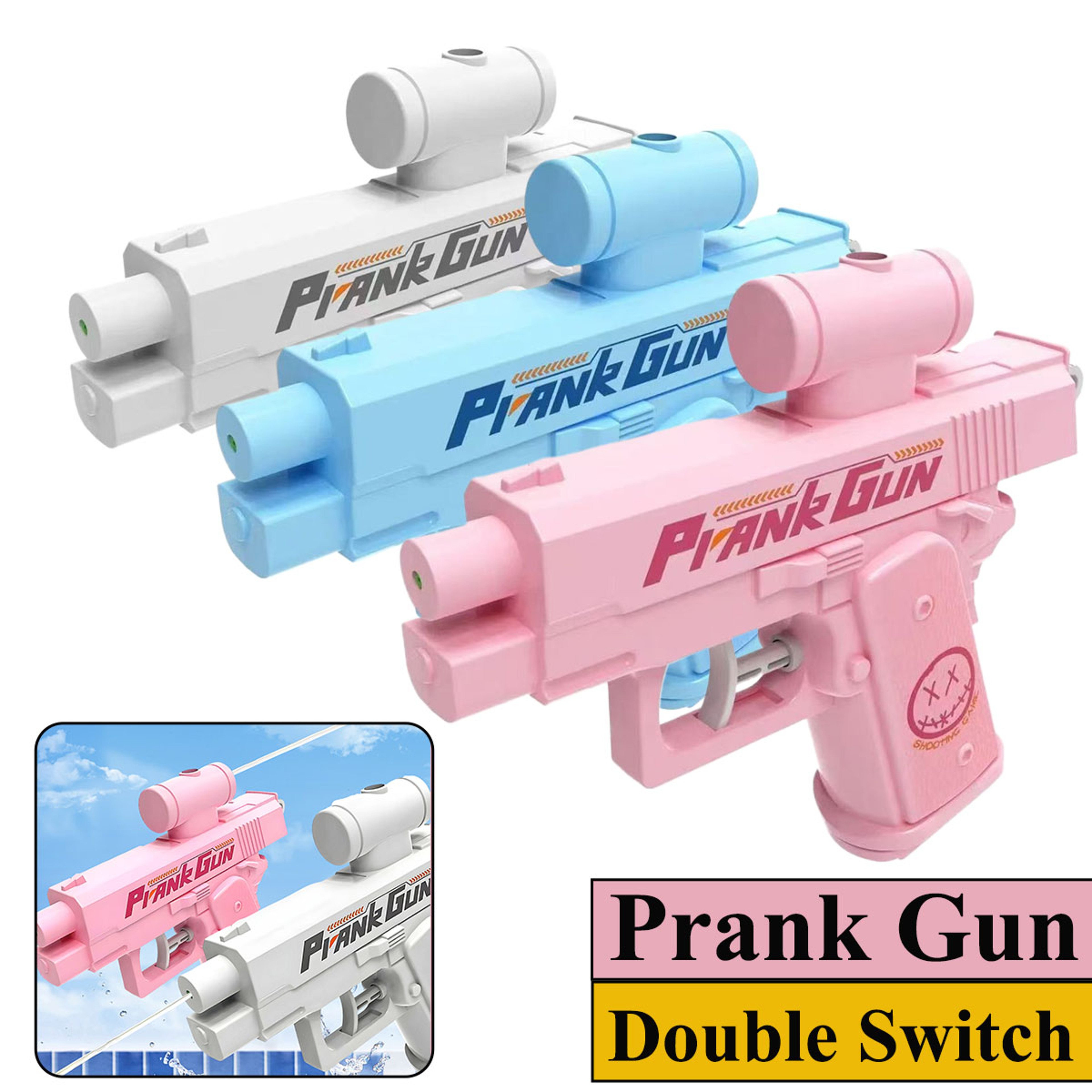 Two Way Water Gun Prank Toy Reverse Spray Fun Squirt Gun for Kids and Adults – view 1