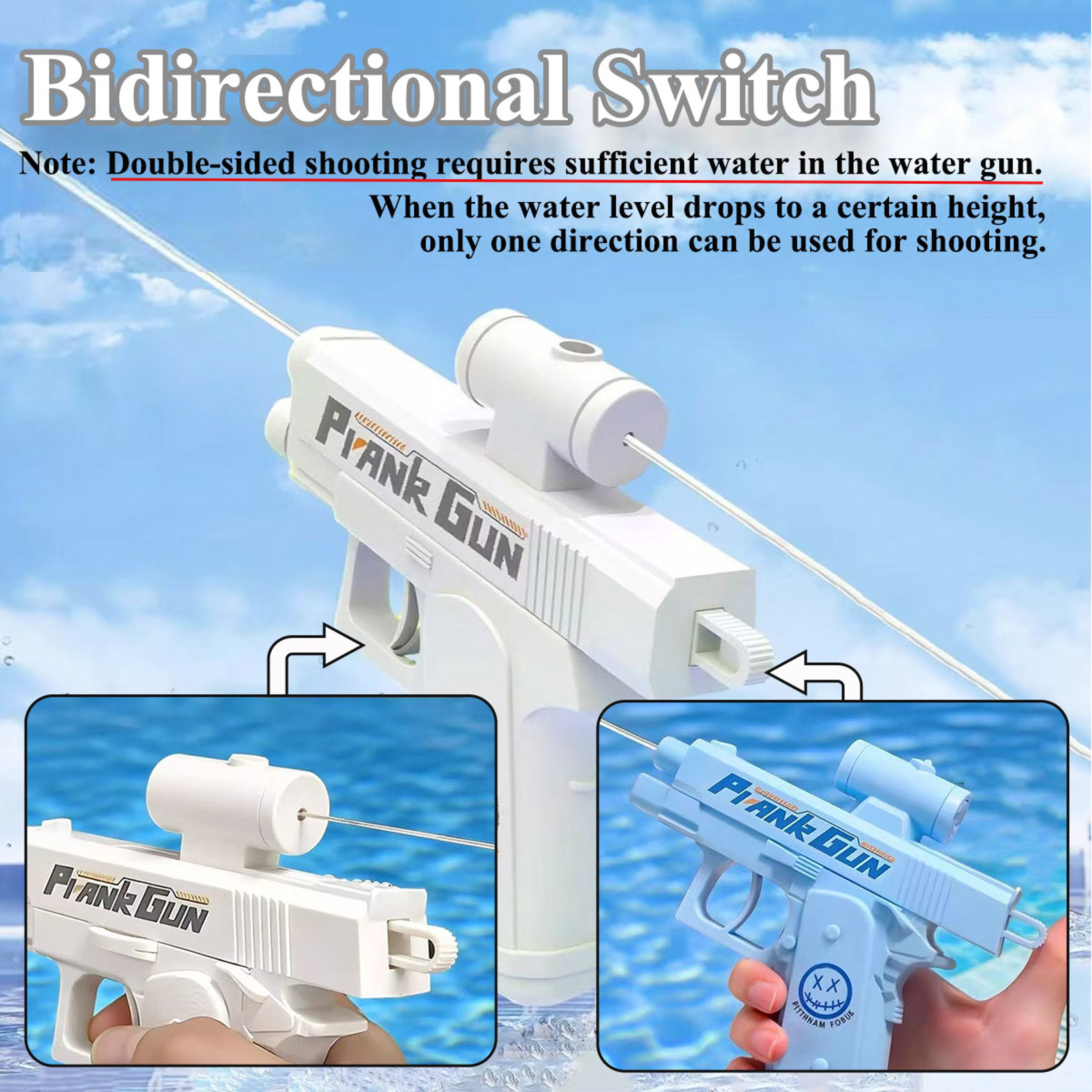Two Way Water Gun Prank Toy Reverse Spray Fun Squirt Gun for Kids and Adults – view 2