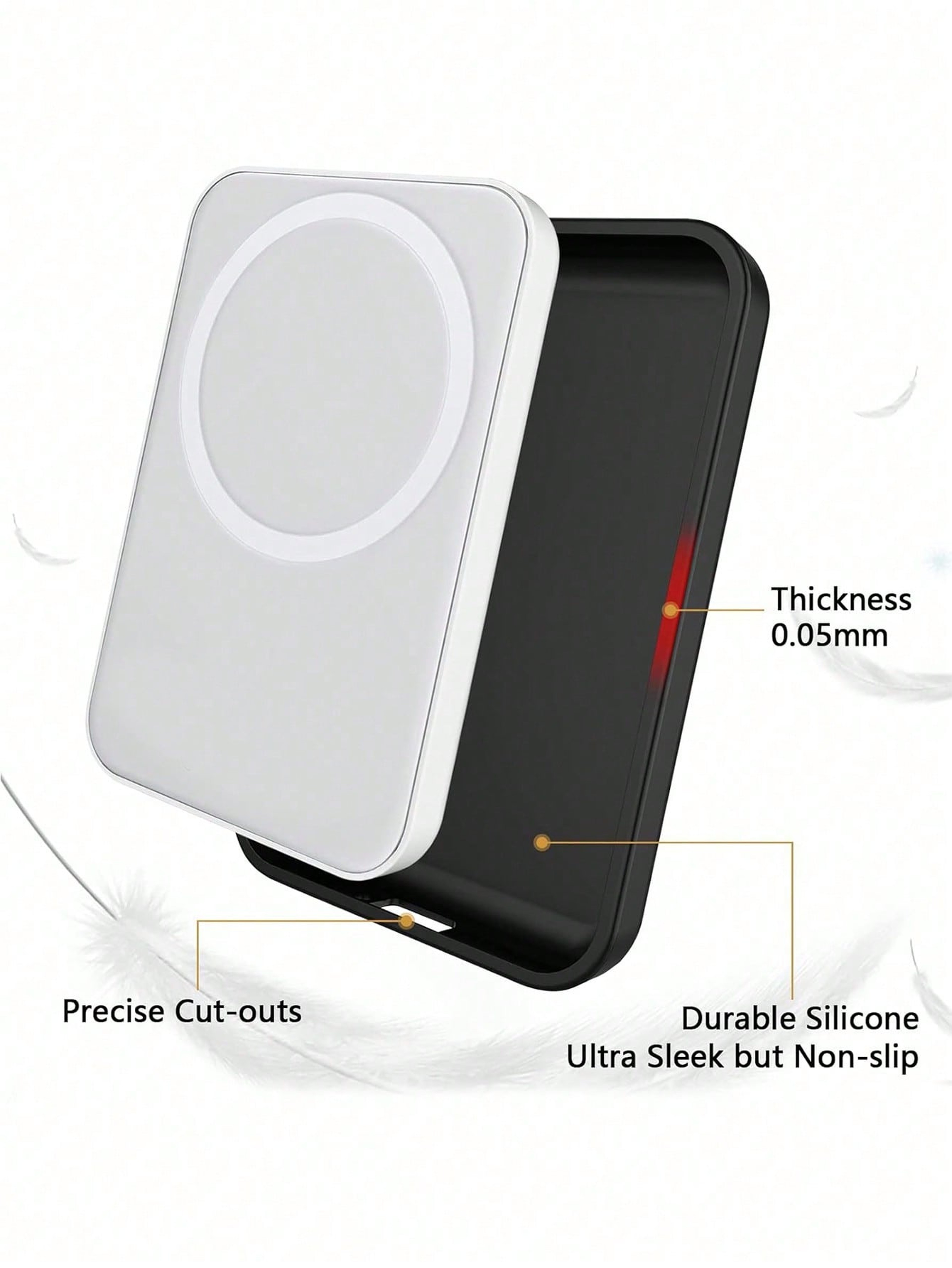Premium TPU Charging Case Protector For Apples MagSafe Wireless Power Bank Black 1