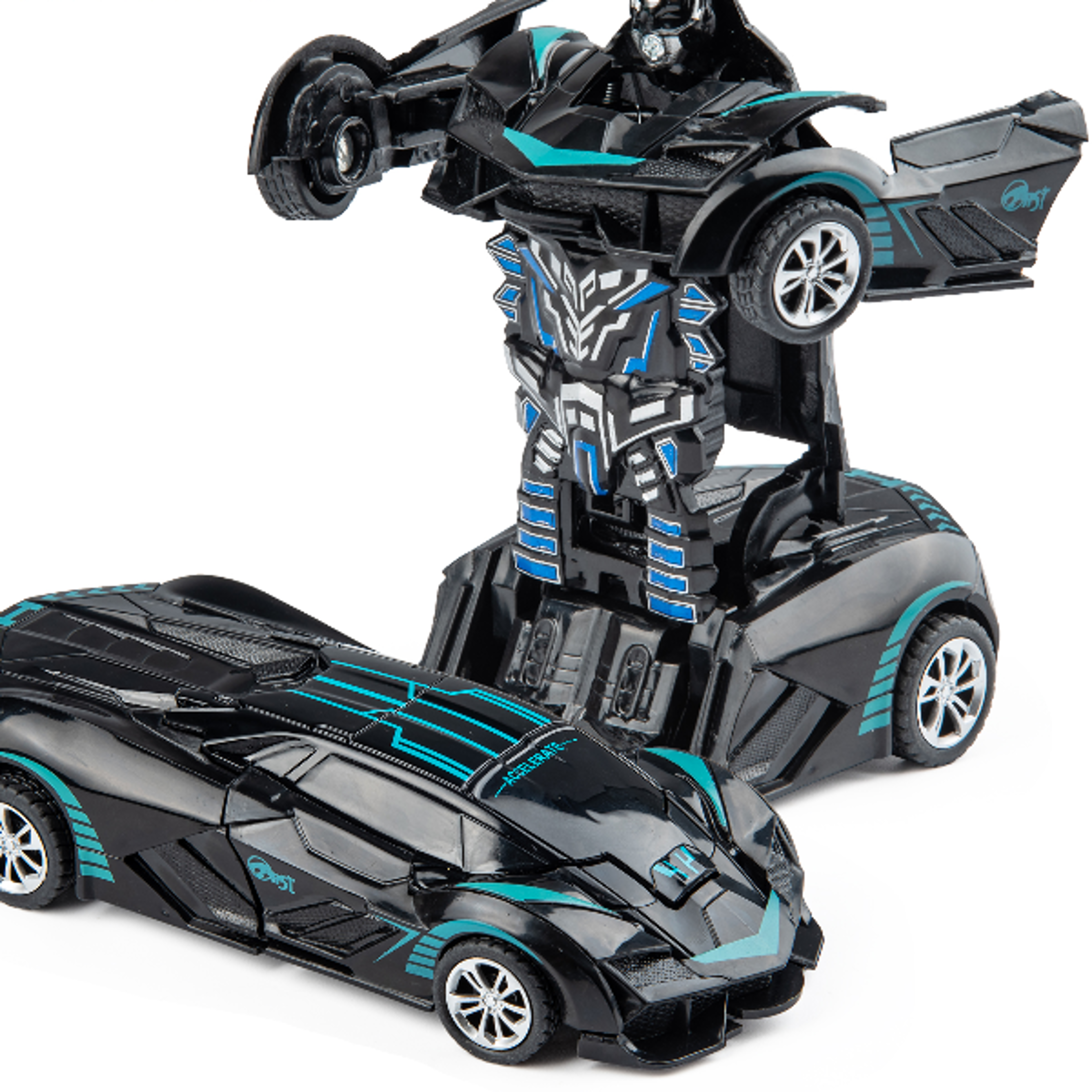 Transformable Robot Sports Car Toys No Batteries Educational Kids Gift Colorful Model Vehicle for
