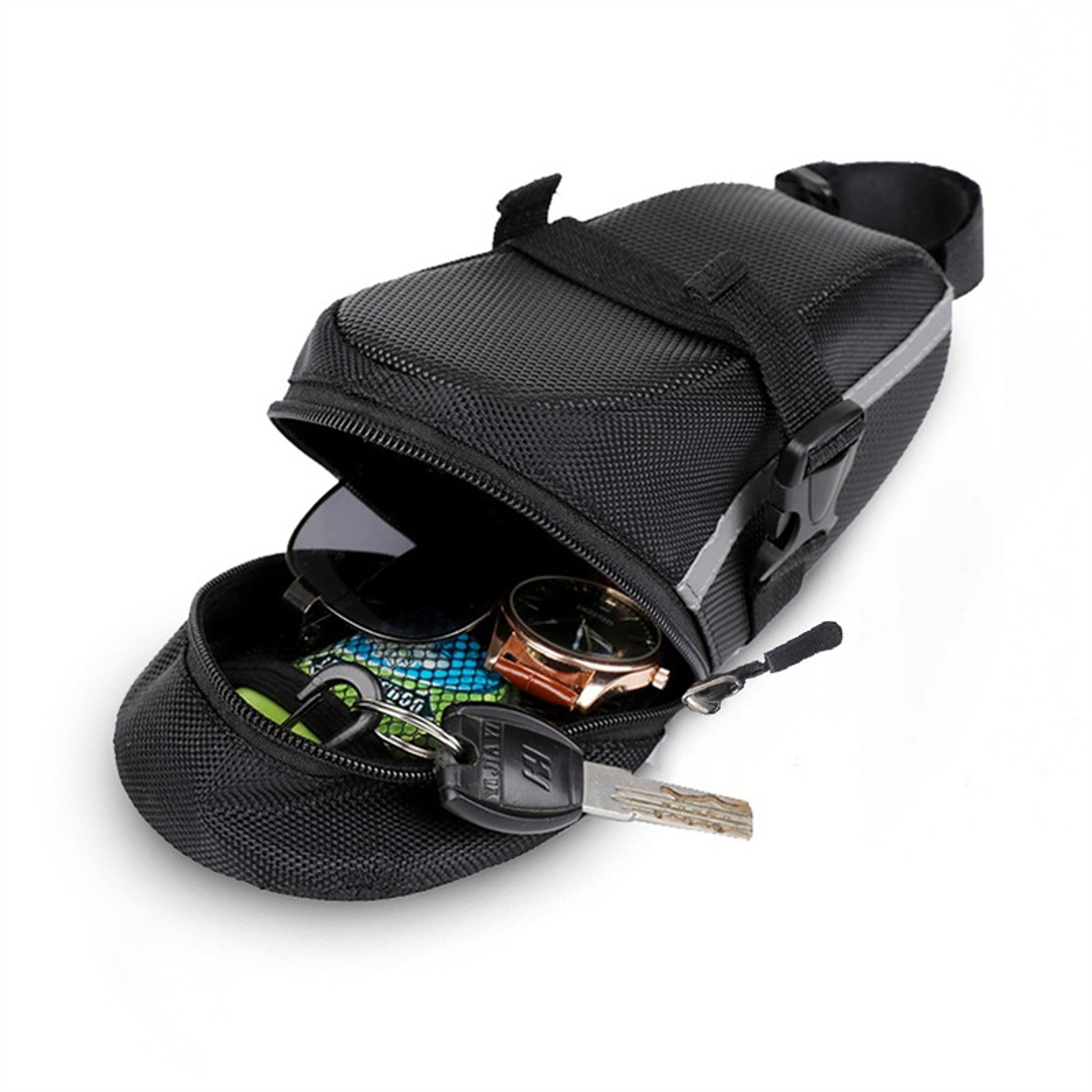 Waterproof Nylon Bicycle Saddle Bag Rear Seat Tool Pouch for Mountain Biking – view 3
