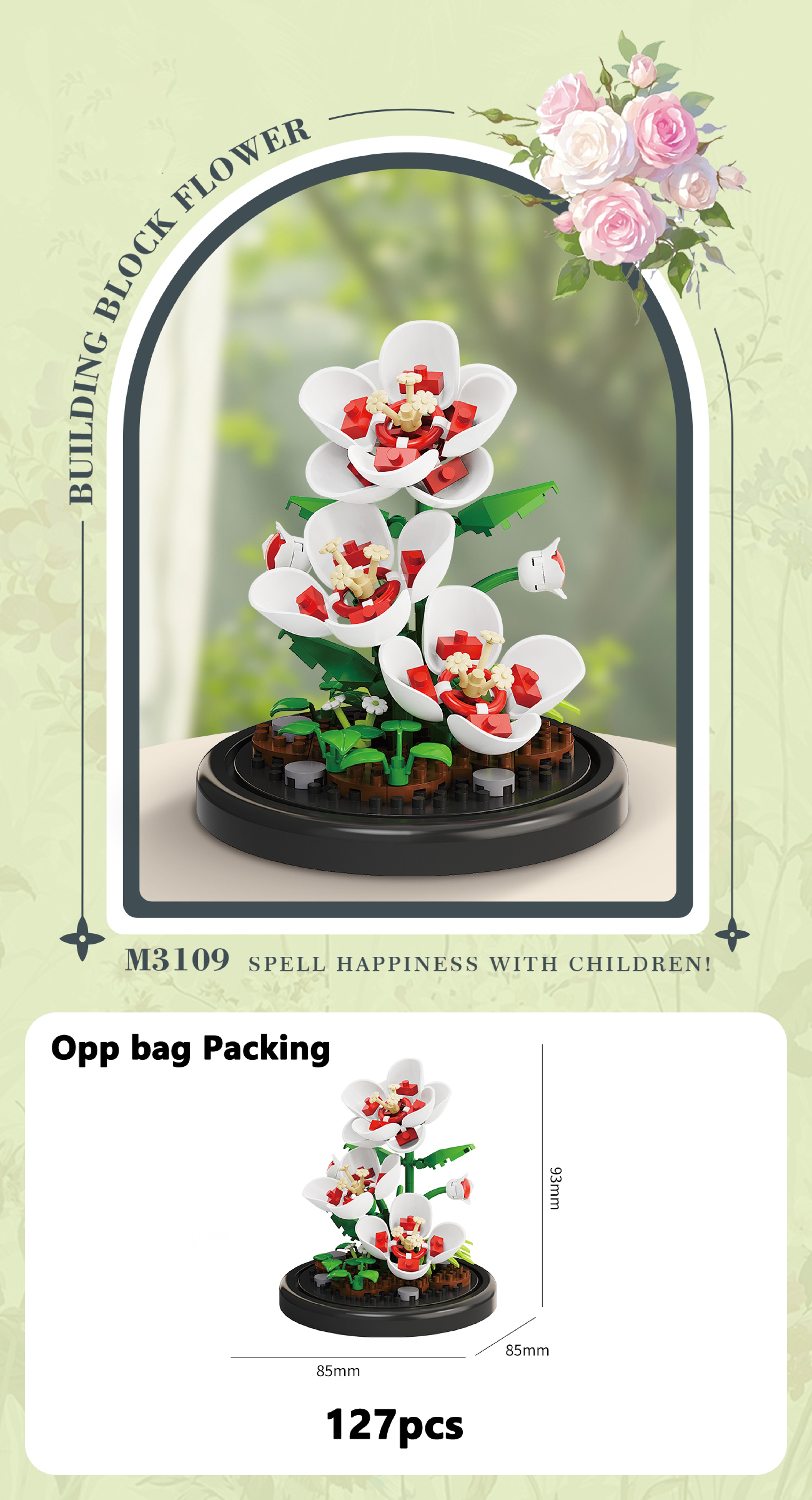 Eternal Flower Bouquet Bonsai Potted Plant Building Blocks Model Creative Puzzle Decoration for Home, Kids, and Gift – view 18