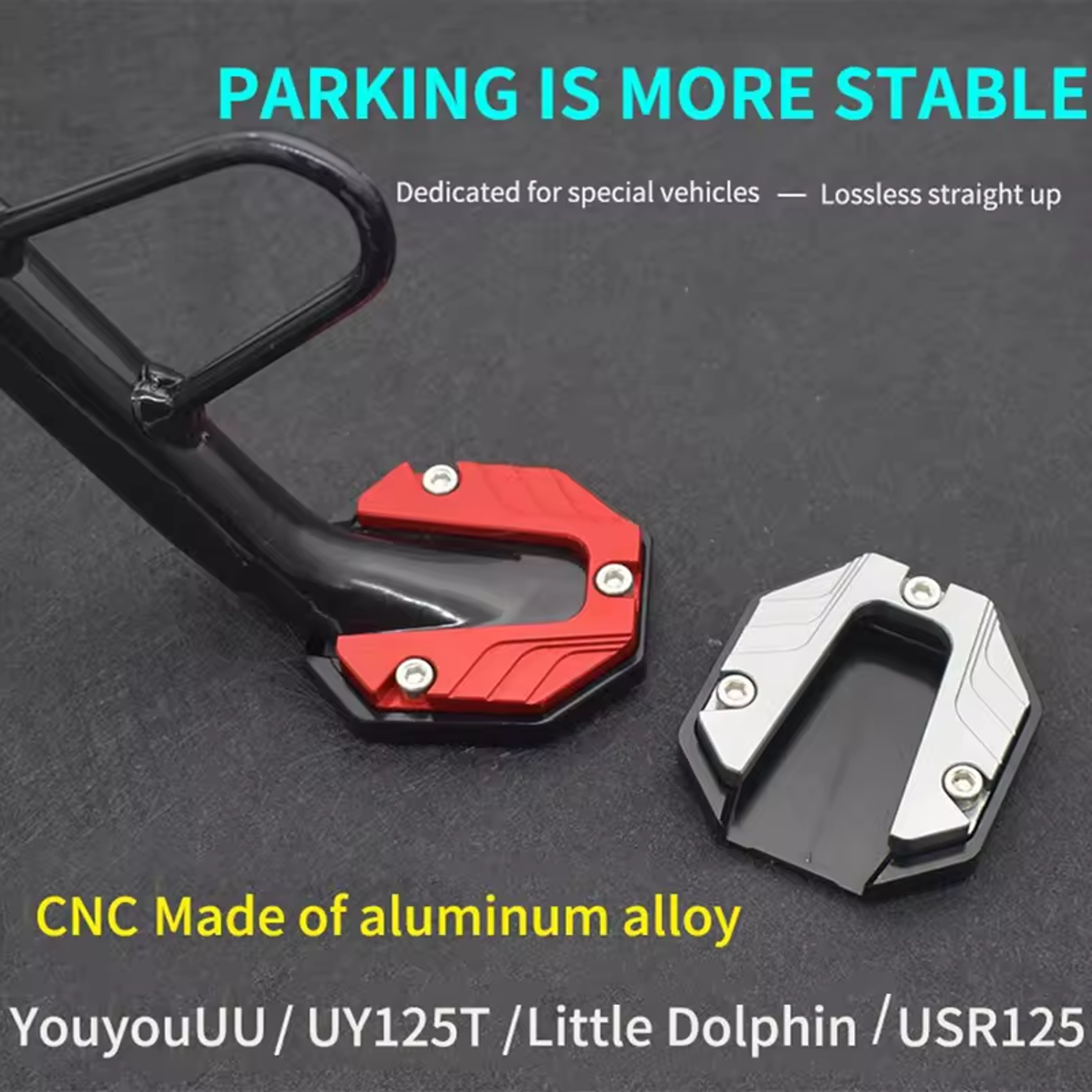 Motorcycle Kickstand Extender Foot Support Plate Aluminum Alloy Scooter Stand Side Stand For Motorb 0