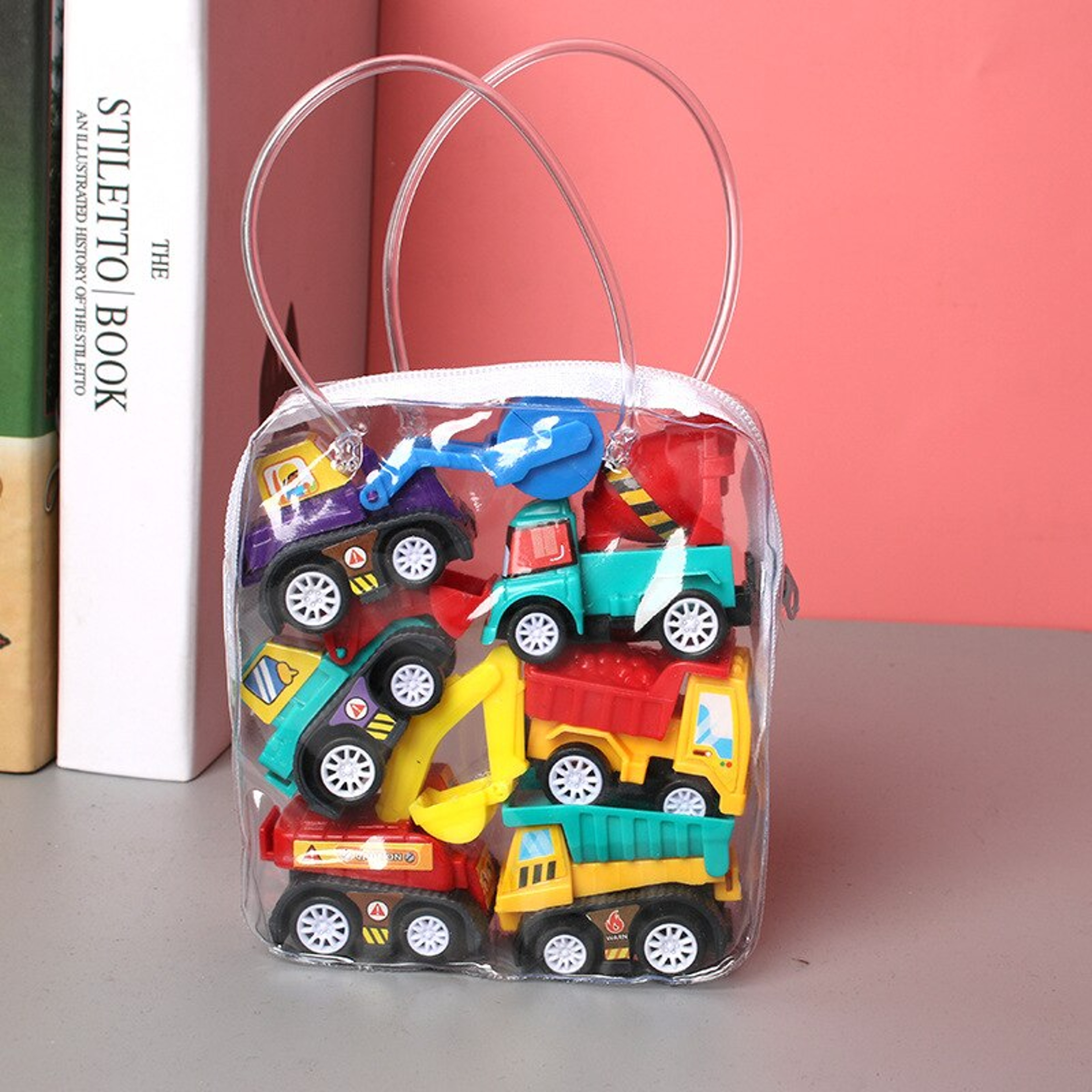 Mini Inertial Pull Back Engineering Car Set Fun Cartoon Cars For Kids  Perfect Birthday Gift 6