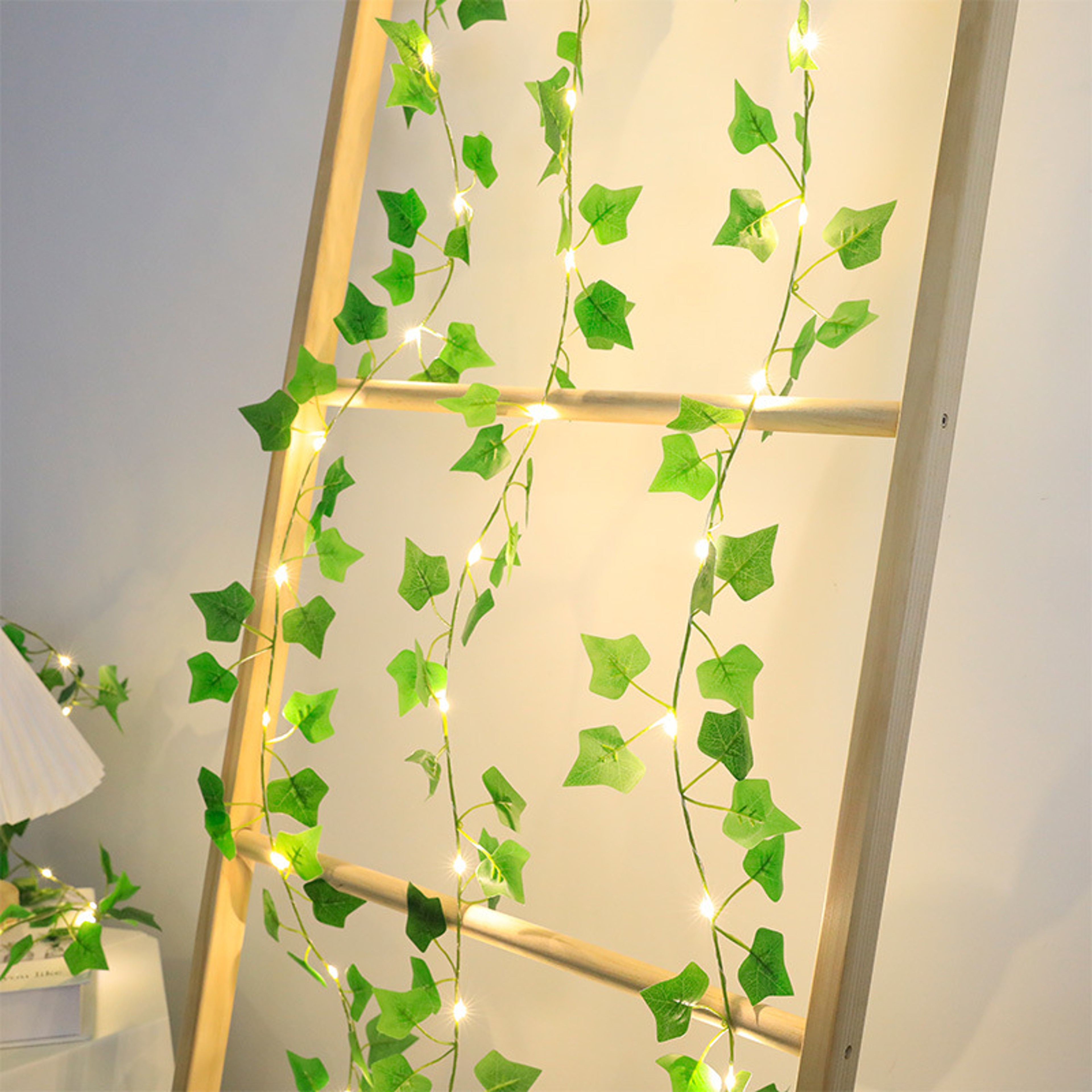 Green Leaf Artificial Ivy Vine String Lights Fairy Lights for Wedding, Party, Home, and Christmas Decor – view 7