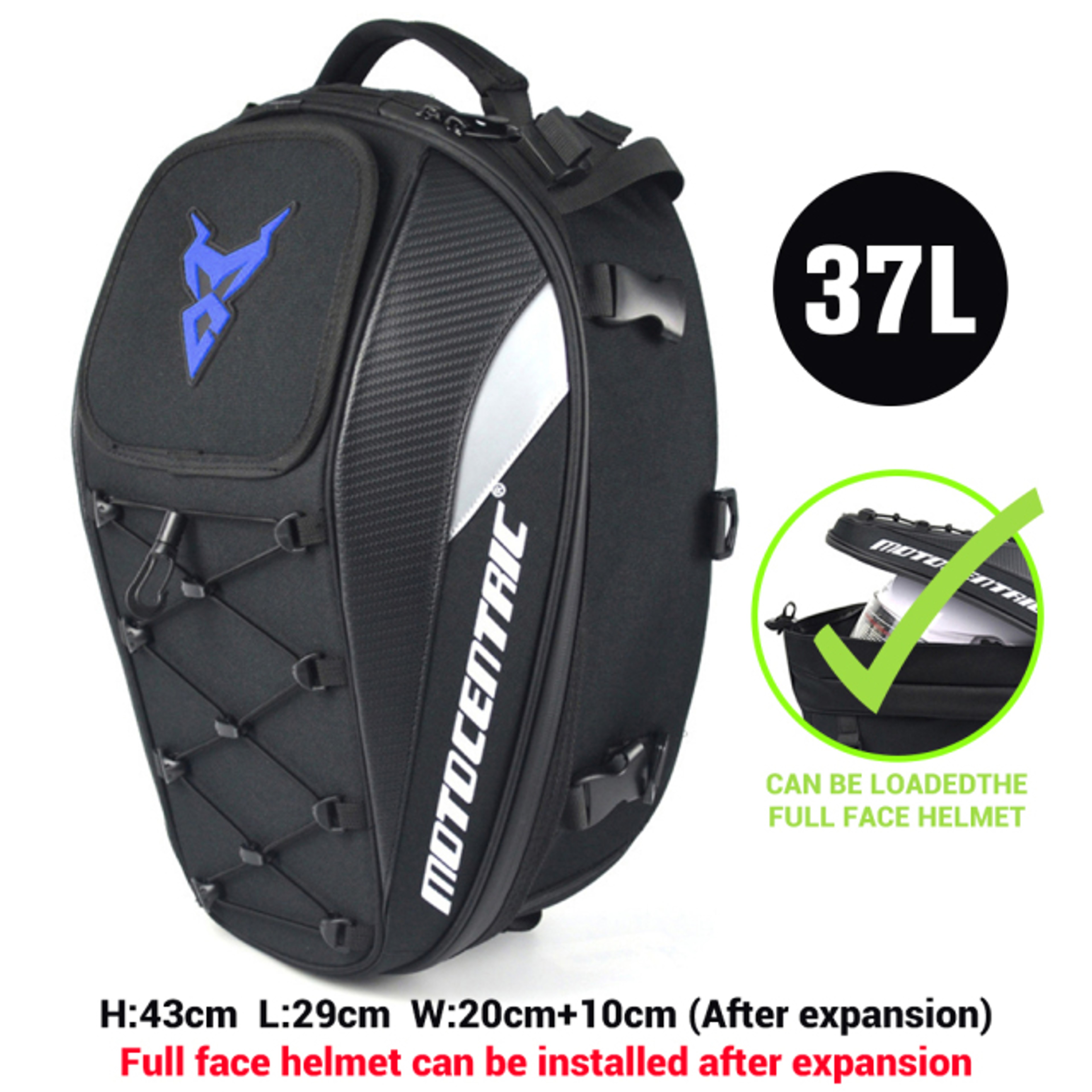 Waterproof Motorcycle Bag Rear Seat Tail Bag Helmet Backpack 3