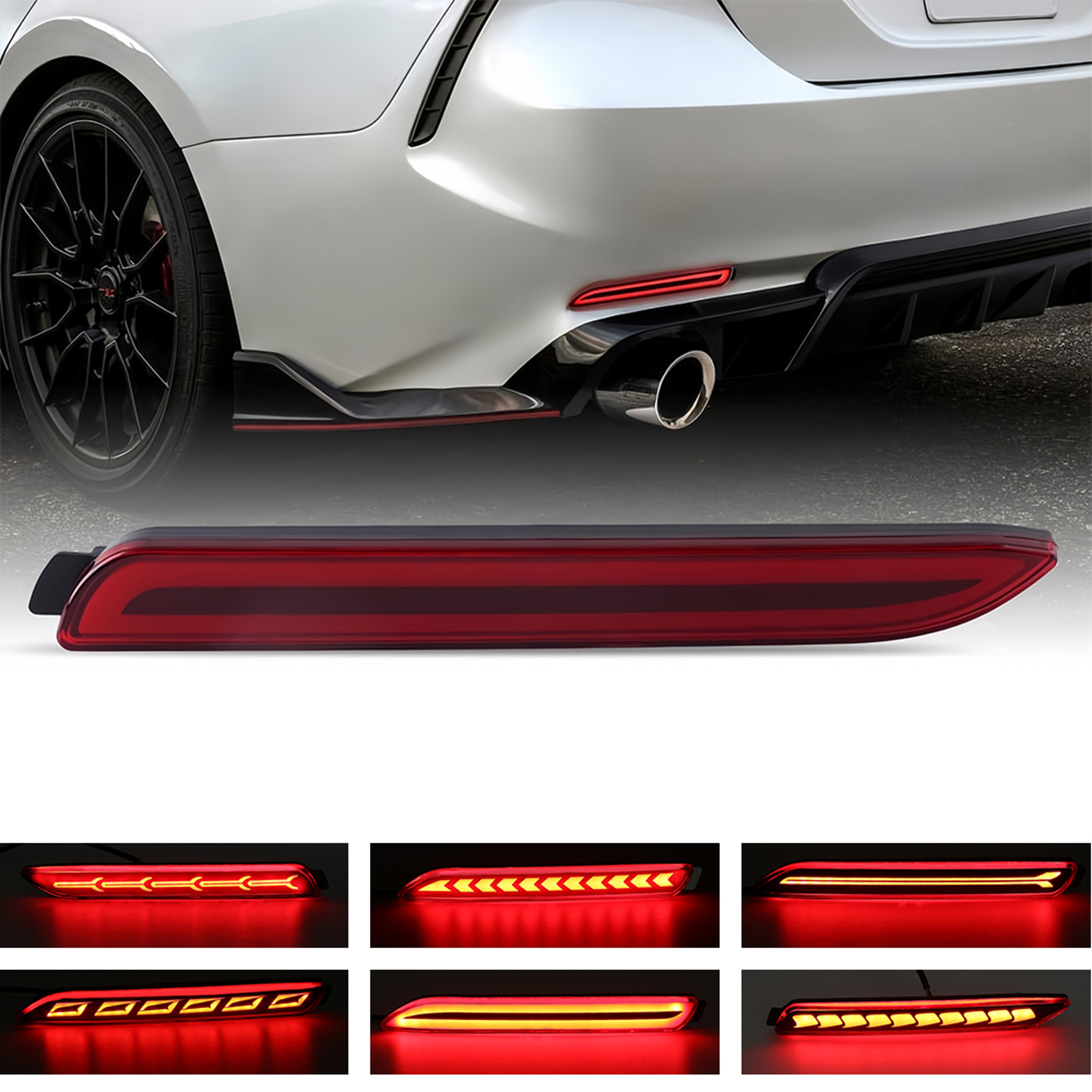 LED Rear Bumper Reflector Lights For Enhance Safety  Style 0