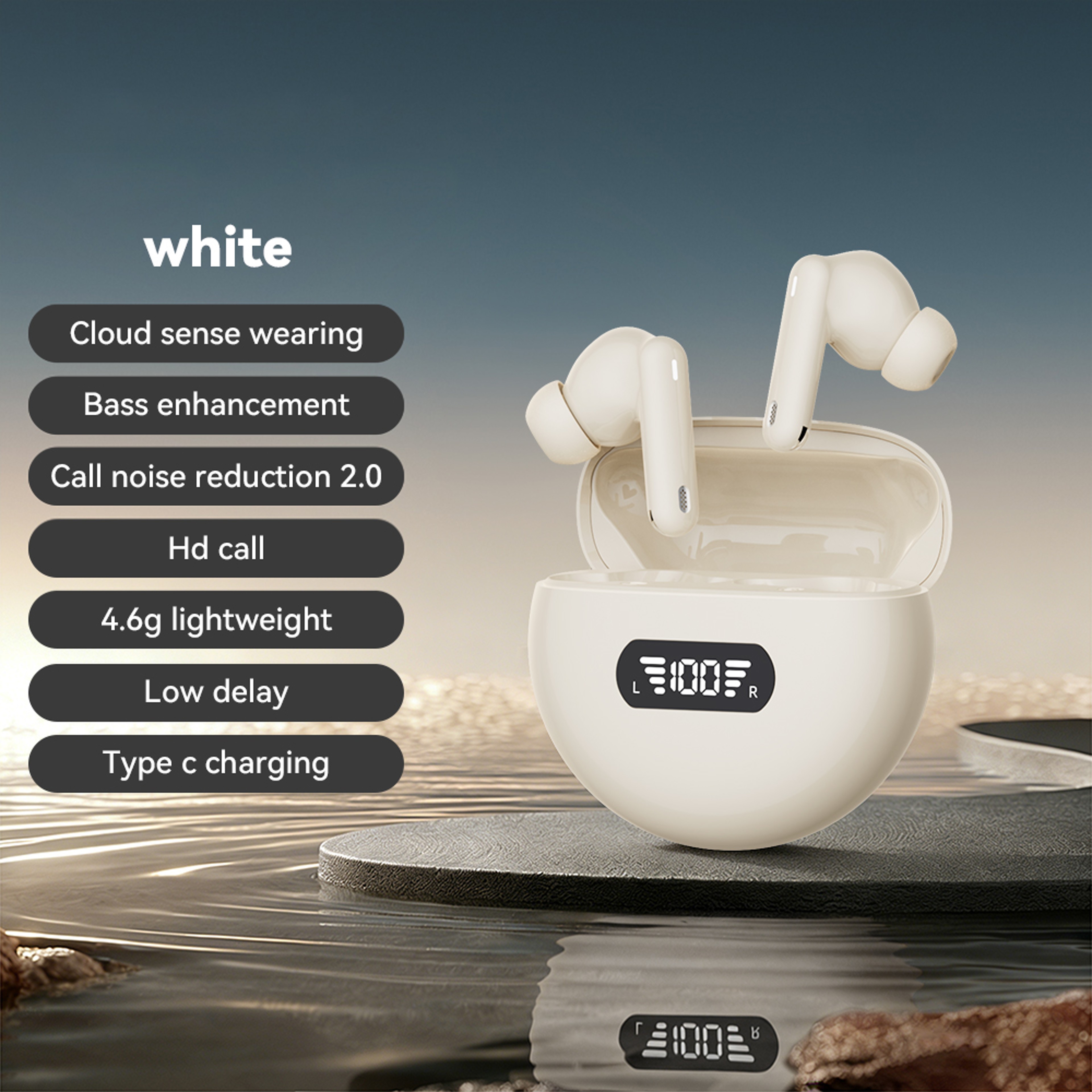 Wireless Earbuds Bluetooth Headphones With Digital Display  Long Battery Life 2