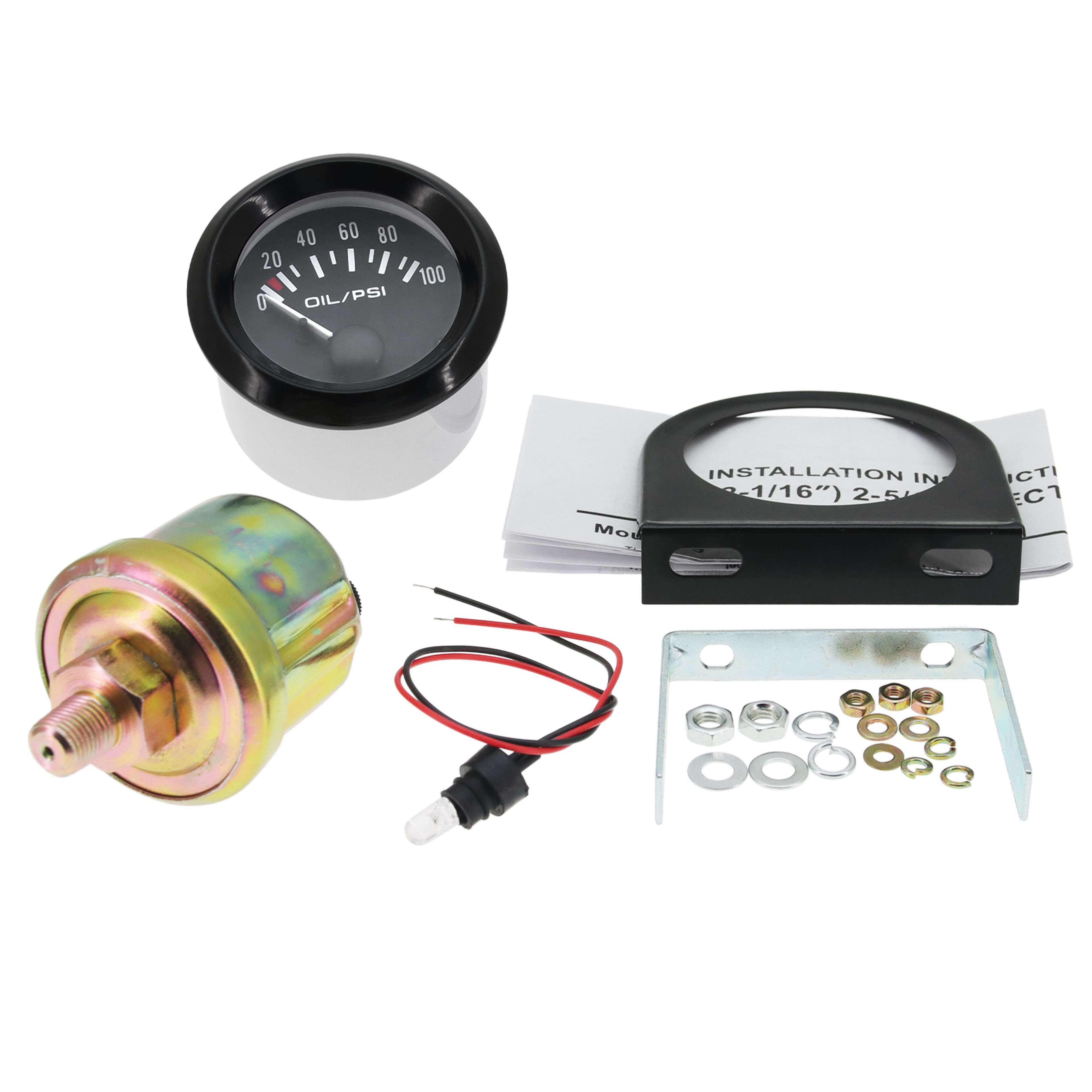 Oil Pressure Gauge With Volt  Temp Sensor 2