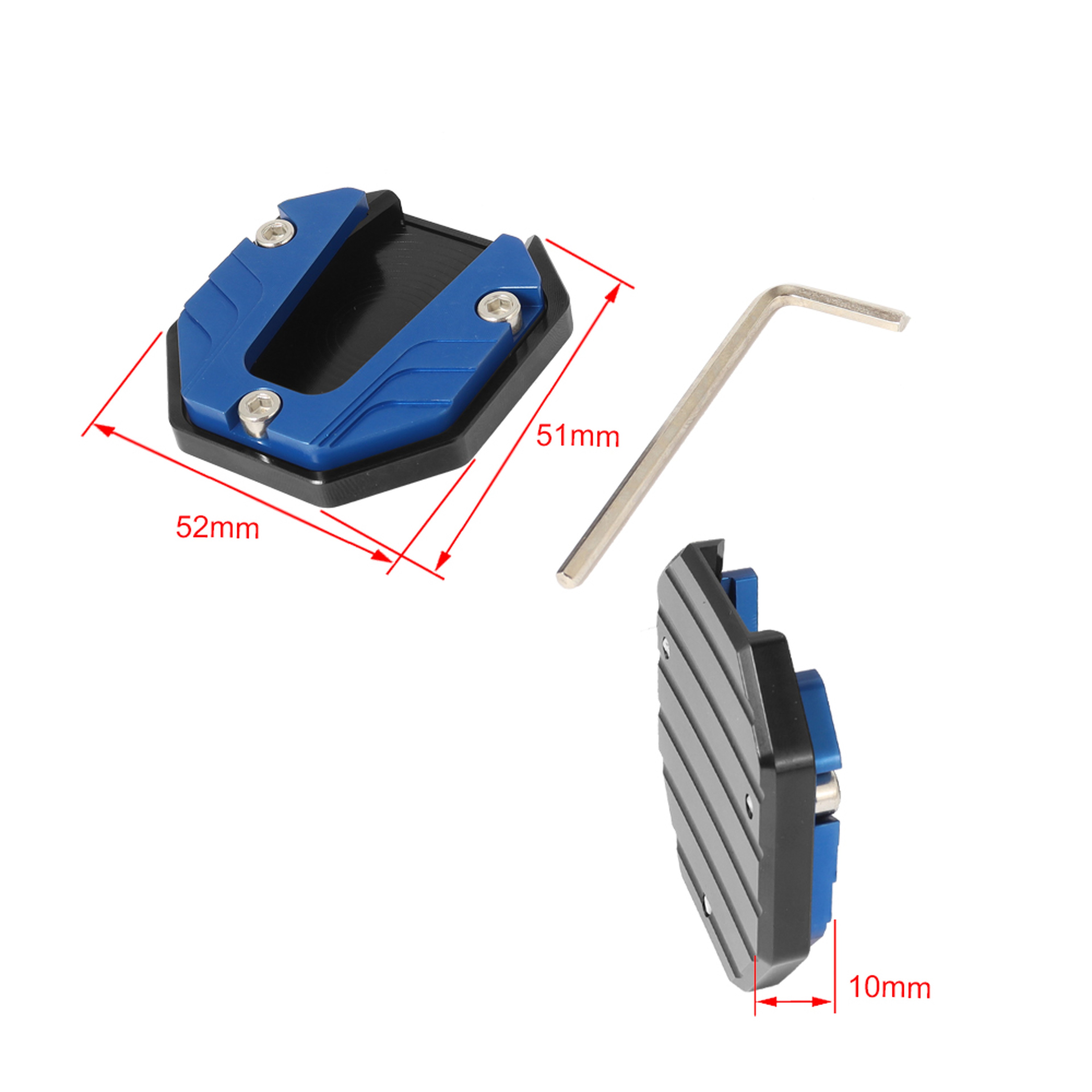 Aluminum Motorcycle Kickstand Extender Foot Pad for Stability – view 4