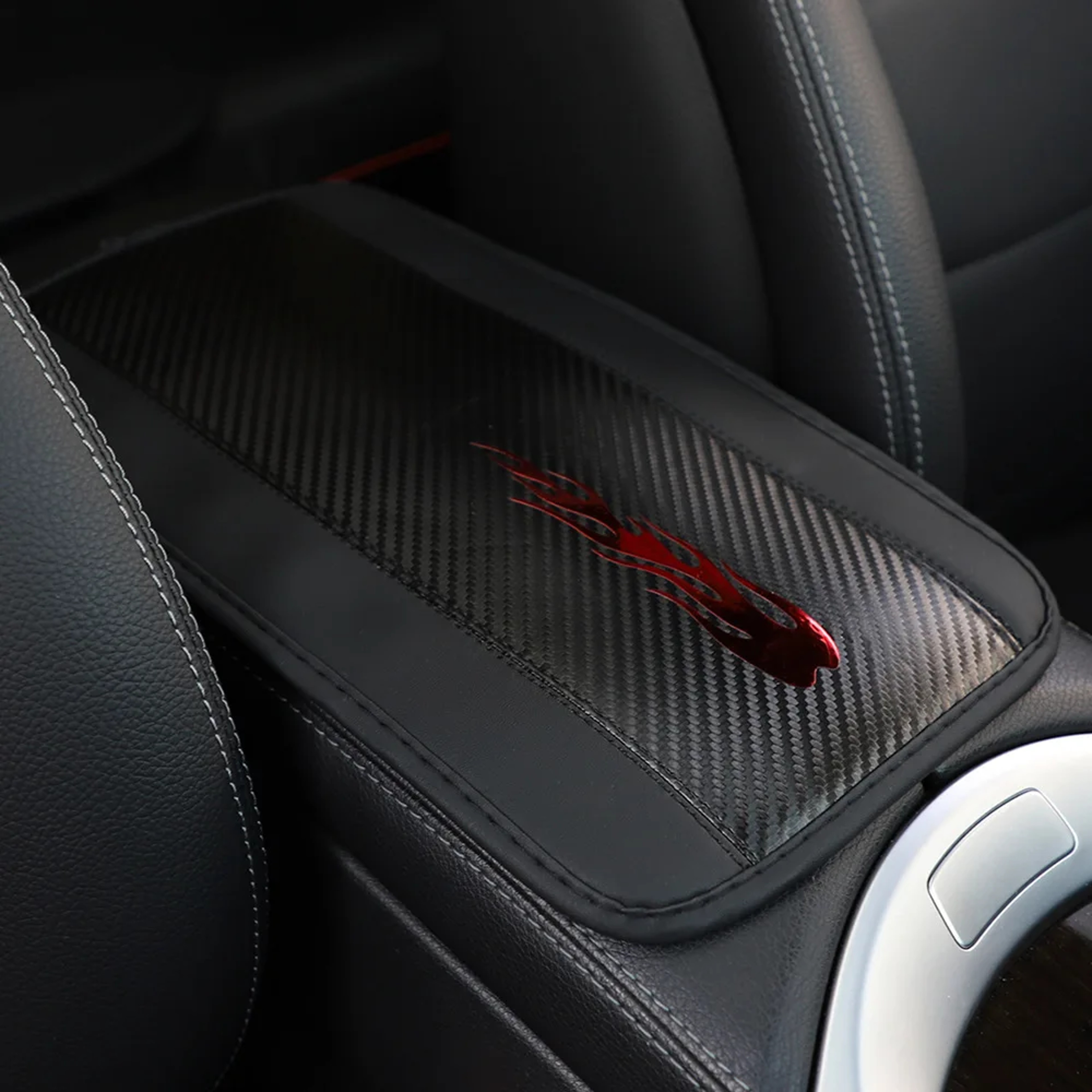 Universal Car Armrest Cover PU Leather Center Console Cushion with Wave Stitch Comfort Pad – view 7