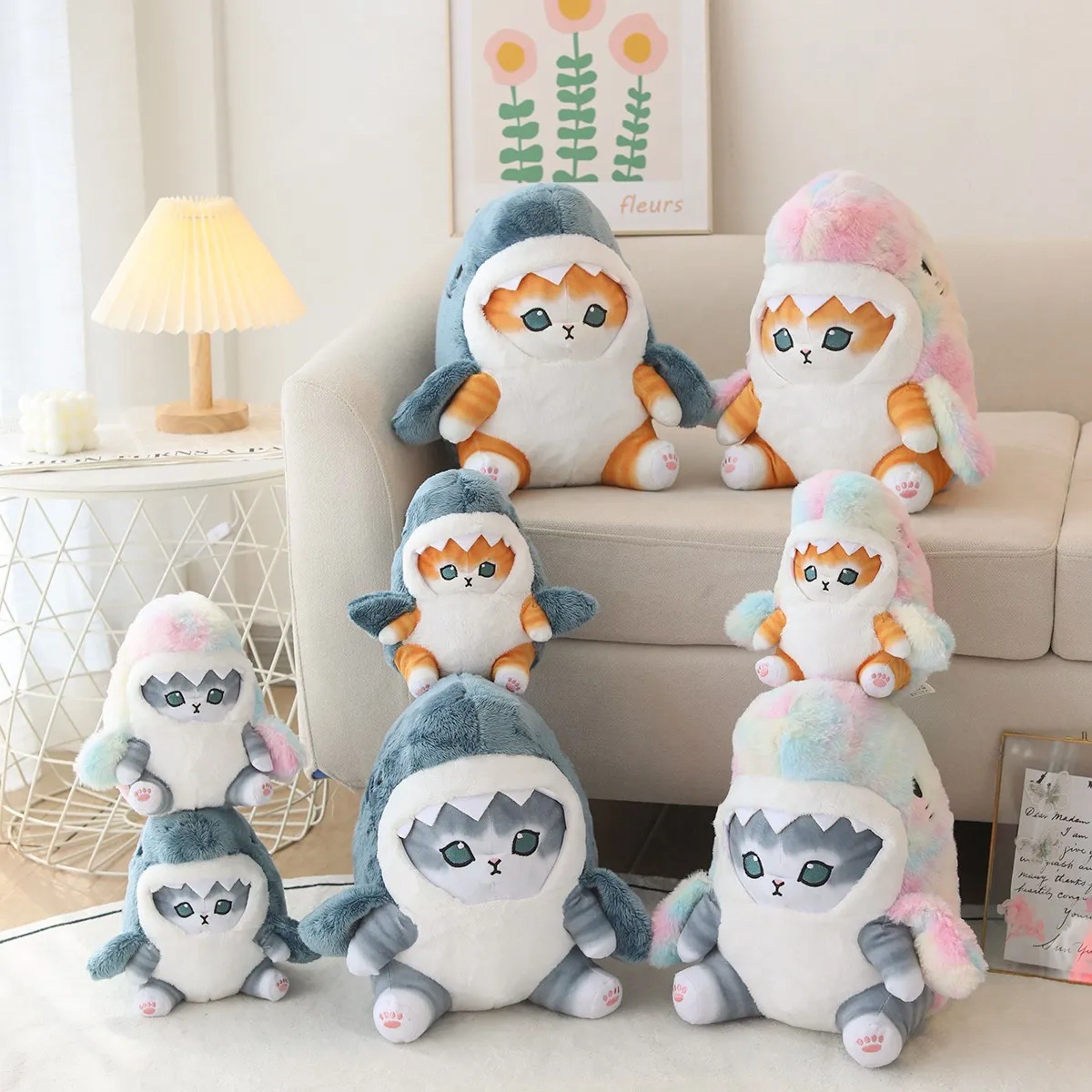 Kawaii Shark Cat Plush Toy Soft Stuffed Colorful Doll for Kids – view 6