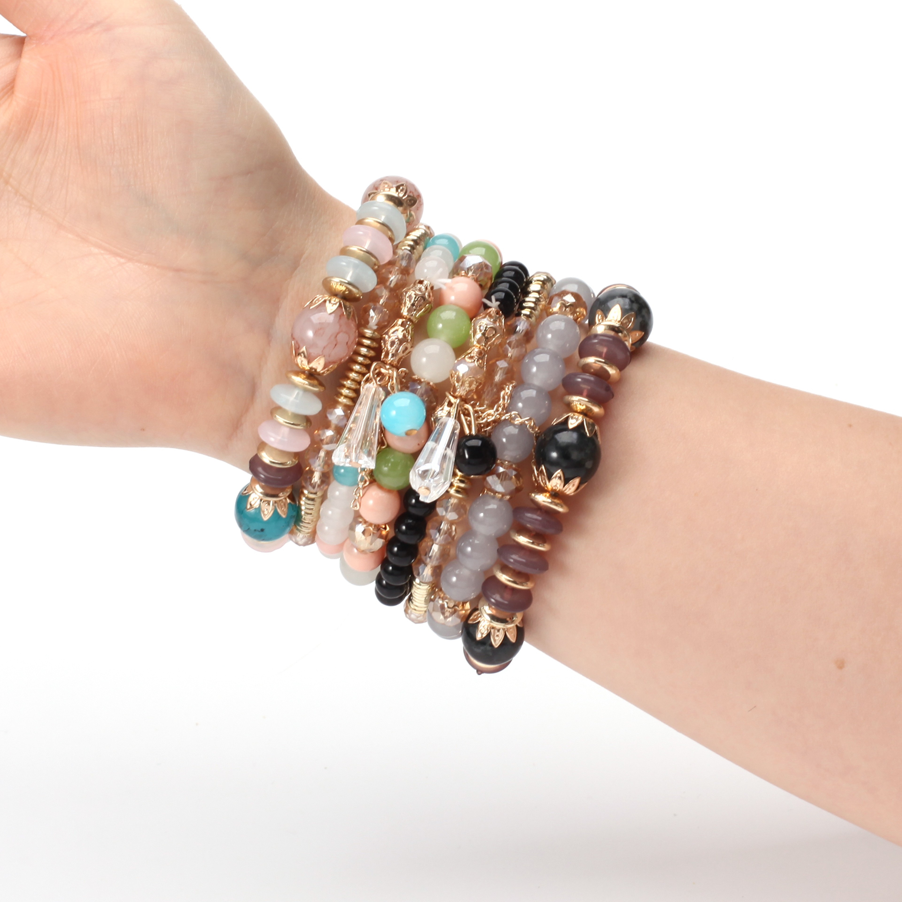 Bohemian Multilayered Bead Bracelets for Women with Charm Pendant – view 5