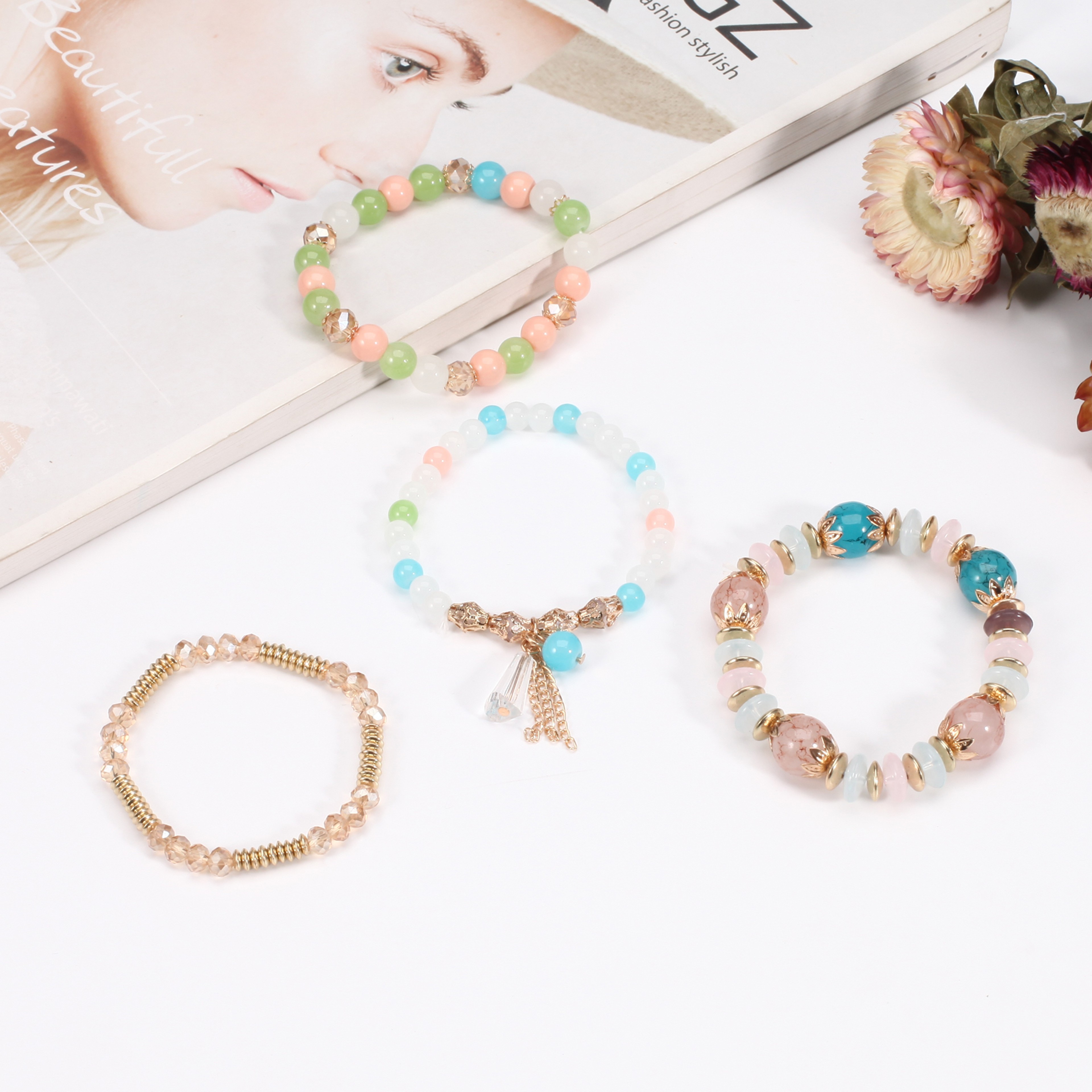 Bohemian Multilayered Bead Bracelets for Women with Charm Pendant – view 6