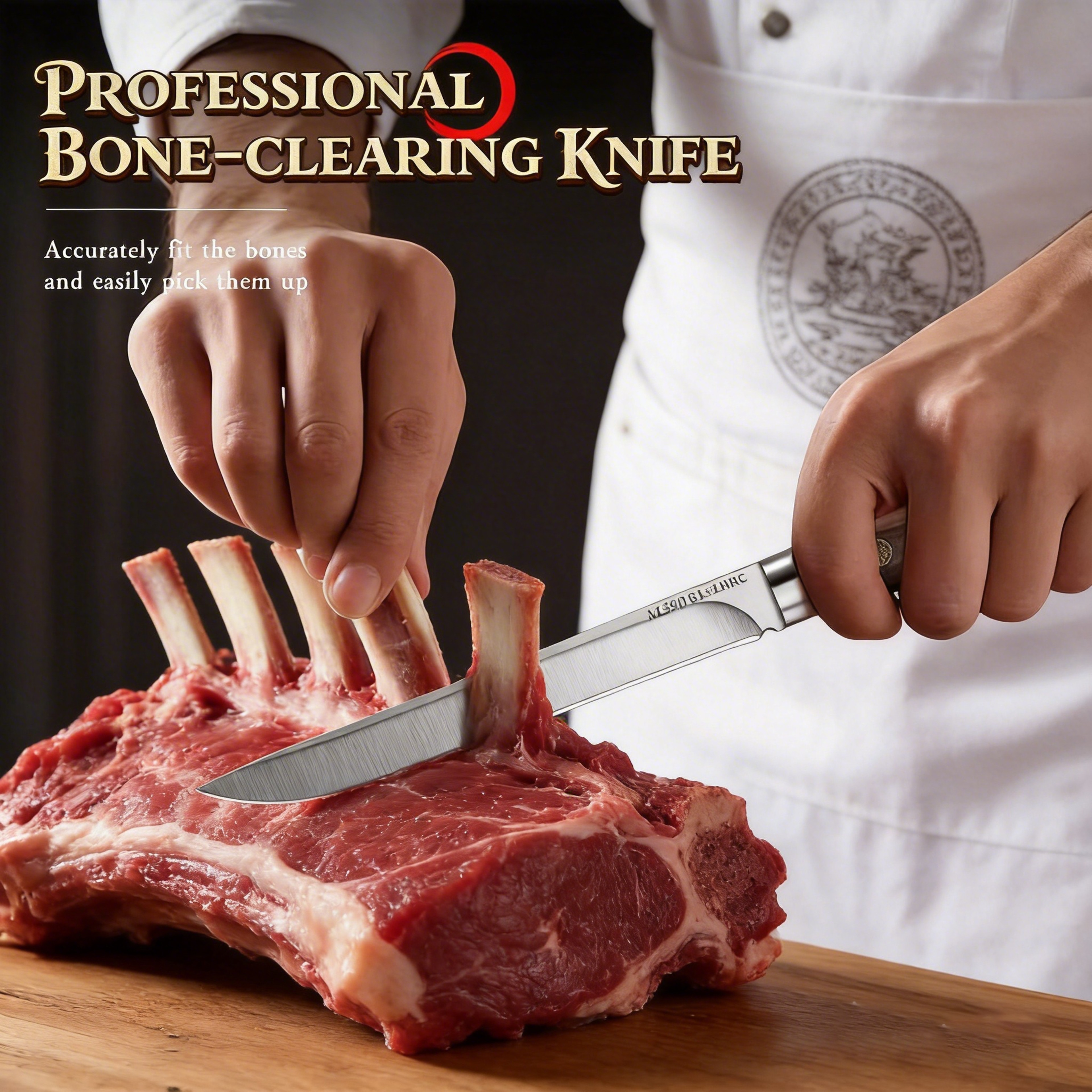 Premium High Hardness Stainless Steel Kitchen Knife With Leather Sheath Professional Fruit  Meat Cu 4