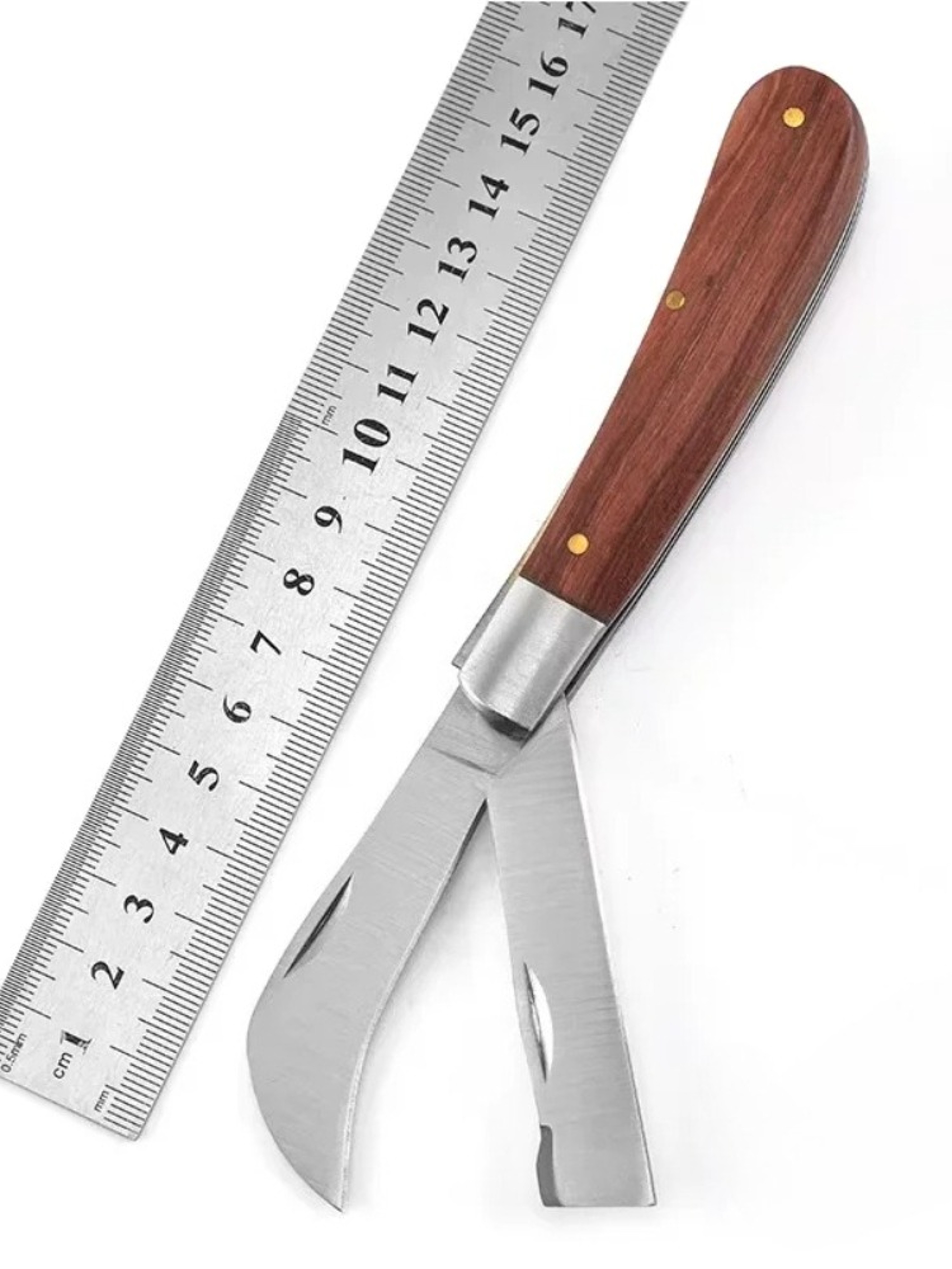 Professional Folding Grafting Knife Precision Fruit Tree Grafting  Pruning Tool With Wooden Handle 0