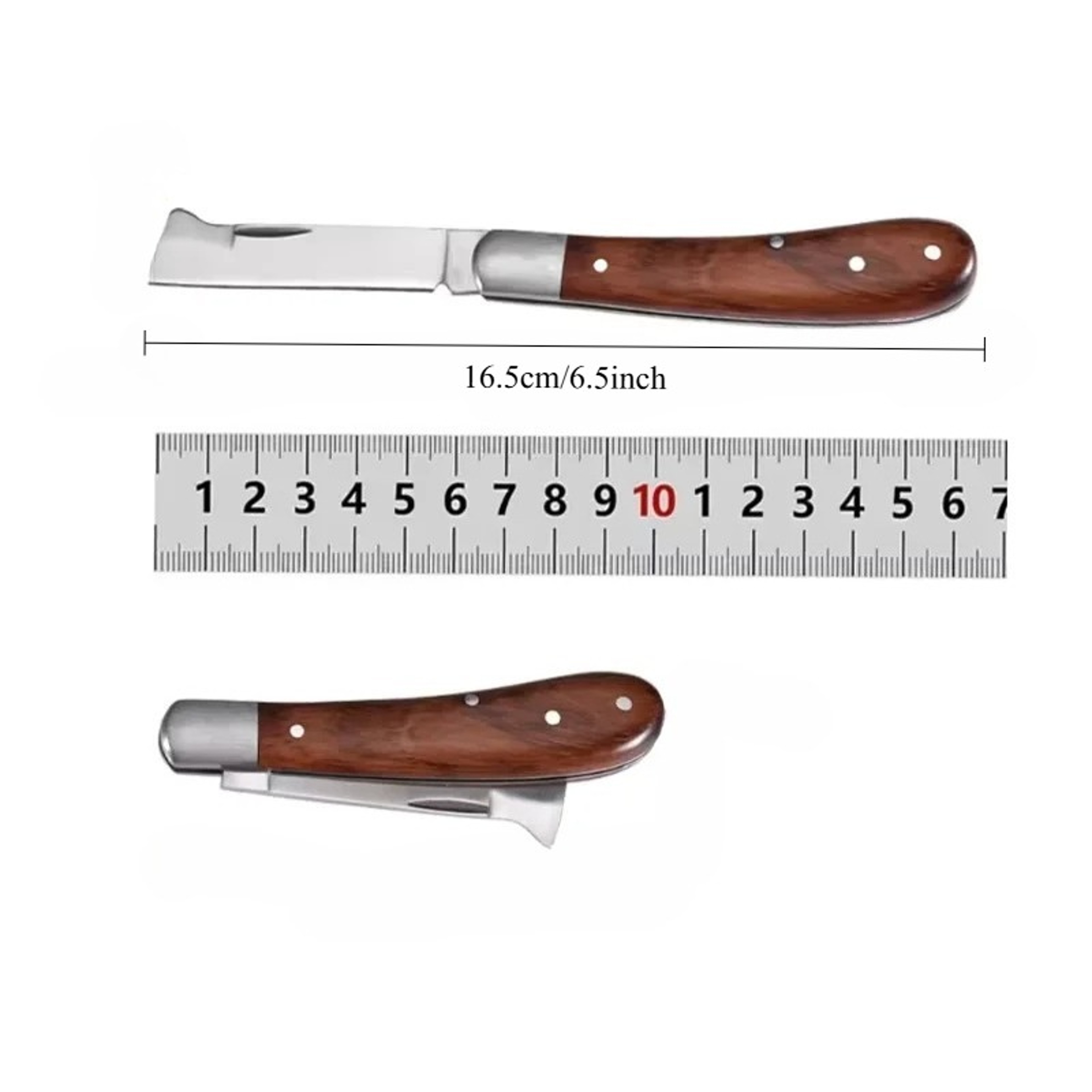 Professional Folding Grafting Knife Precision Fruit Tree Grafting  Pruning Tool With Wooden Handle 5