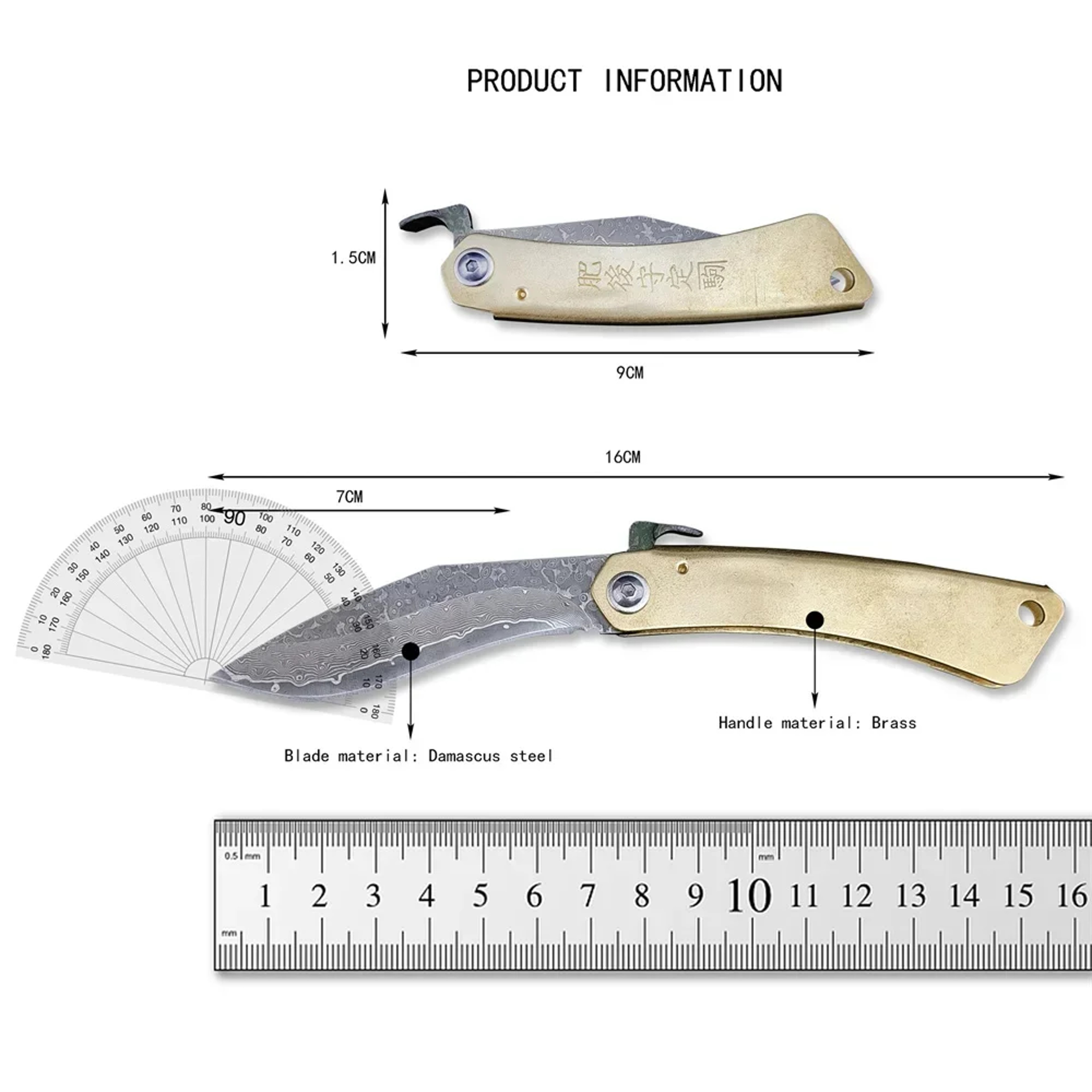 Premium Damascus Mini Tactical Folding Knife Compact Outdoor Knife for Self Defense & Fishing Utility – view 5