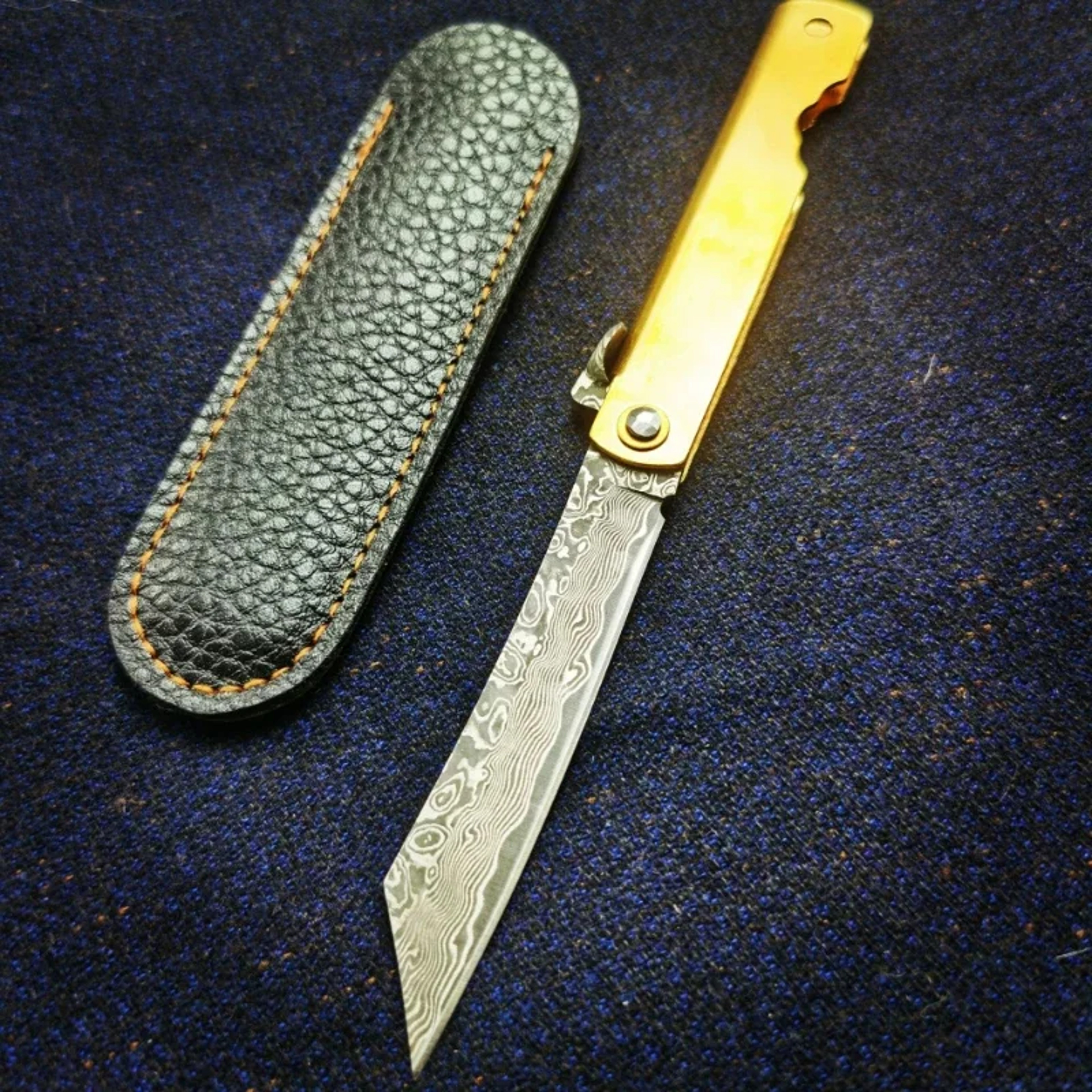 Premium Damascus Mini Tactical Folding Knife Compact Outdoor Knife for Self Defense & Fishing Utility – view 7